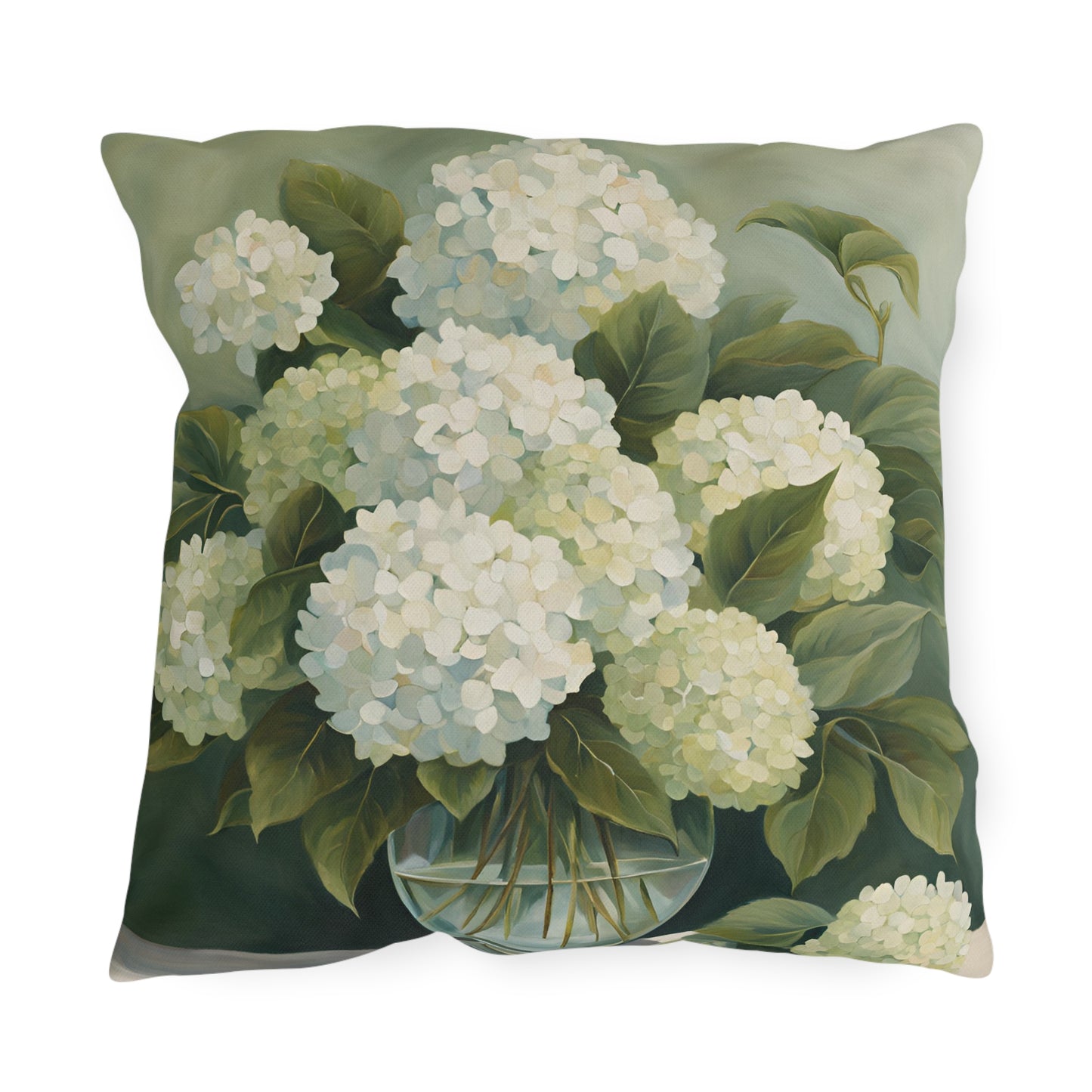 Elegant Floral Square Pillow Outdoor Pillows