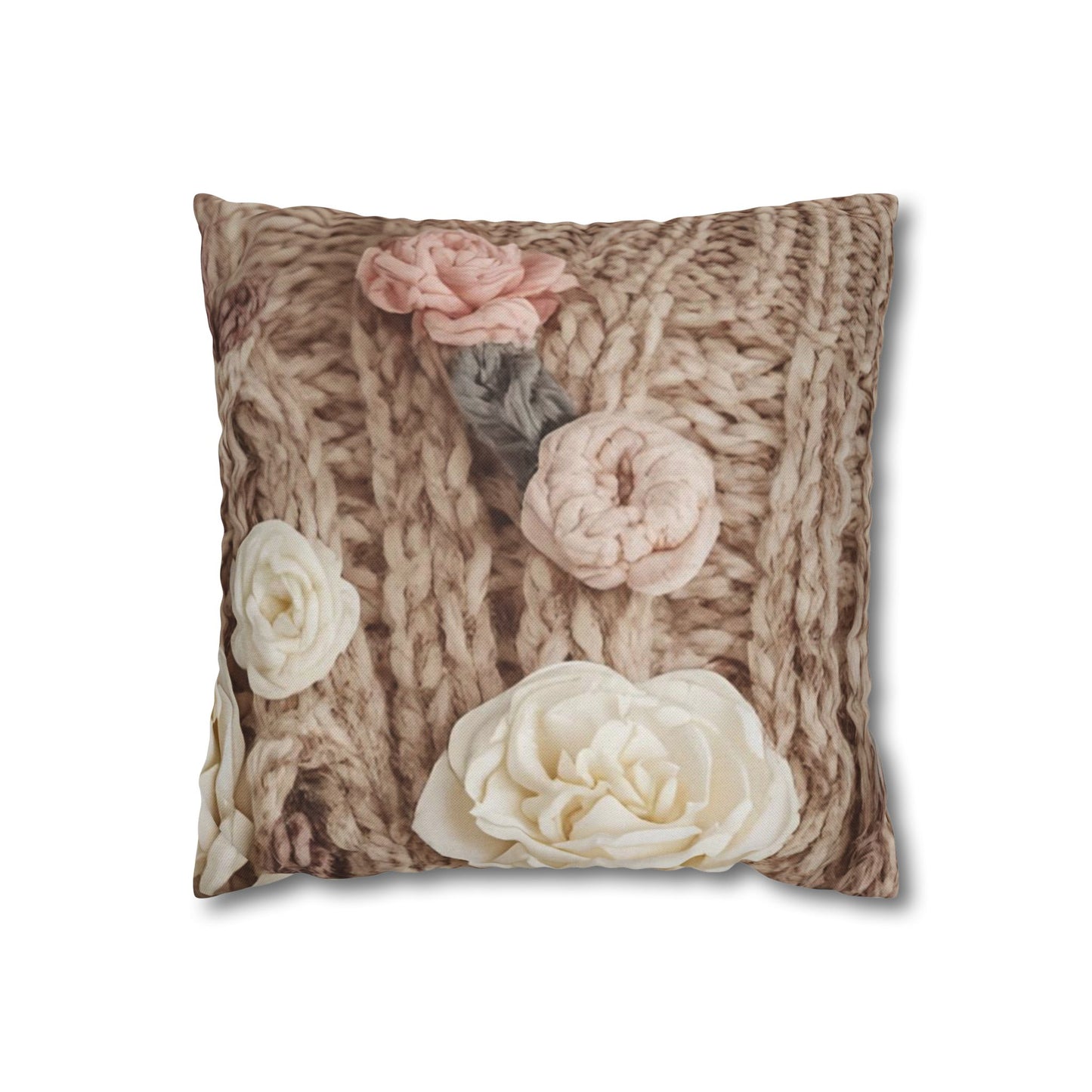 Cottage Rose Knit Pillowcase