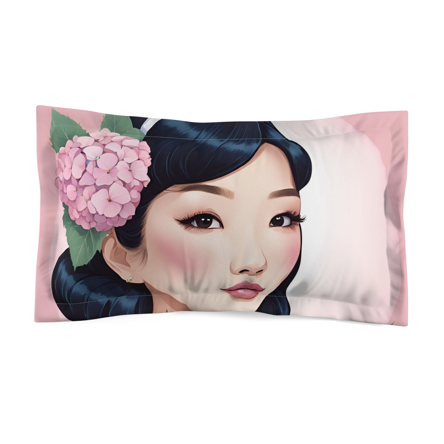 Elegant Portrait Floral Pillow Sham