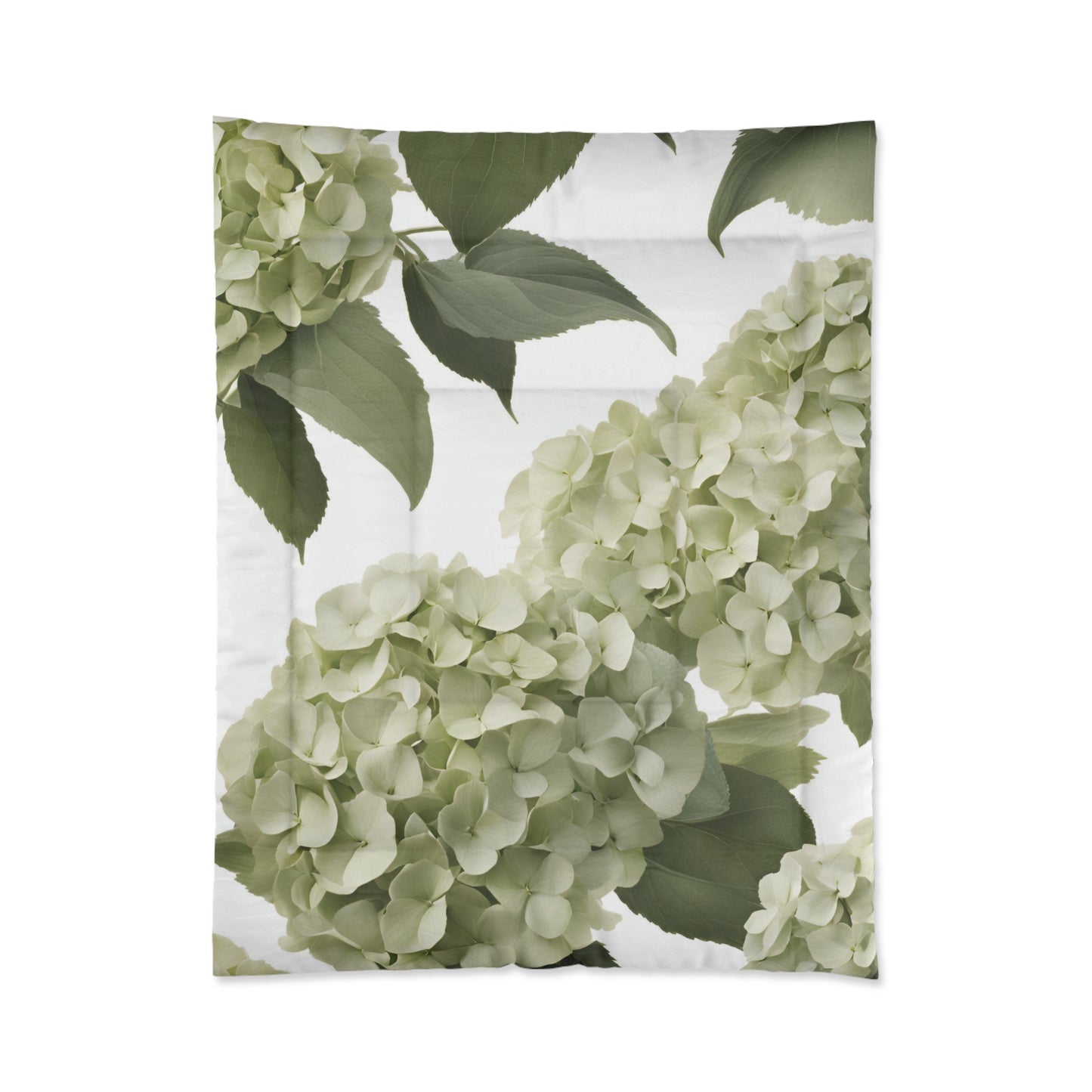 White Hydrangea Botanical Comforter