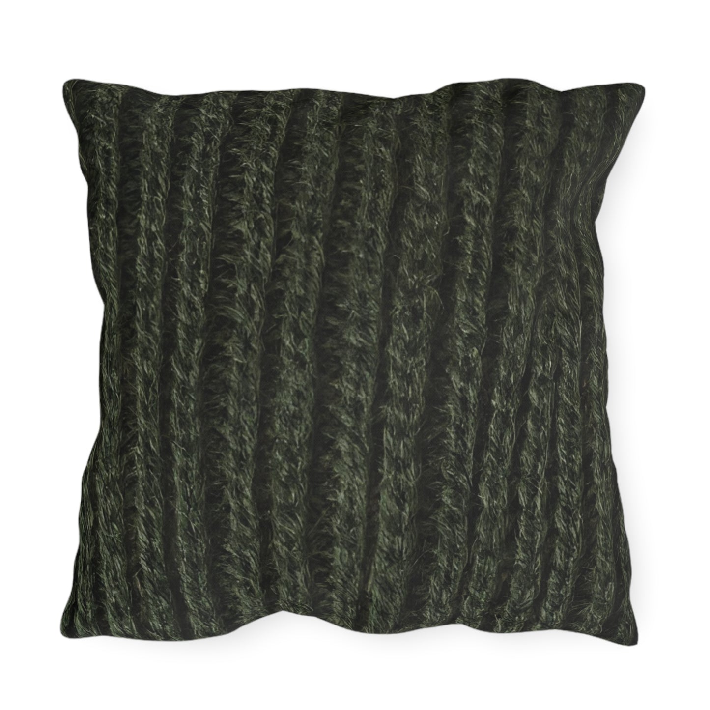 Forest Green Knit Cottage Textured Outdoor Pillow