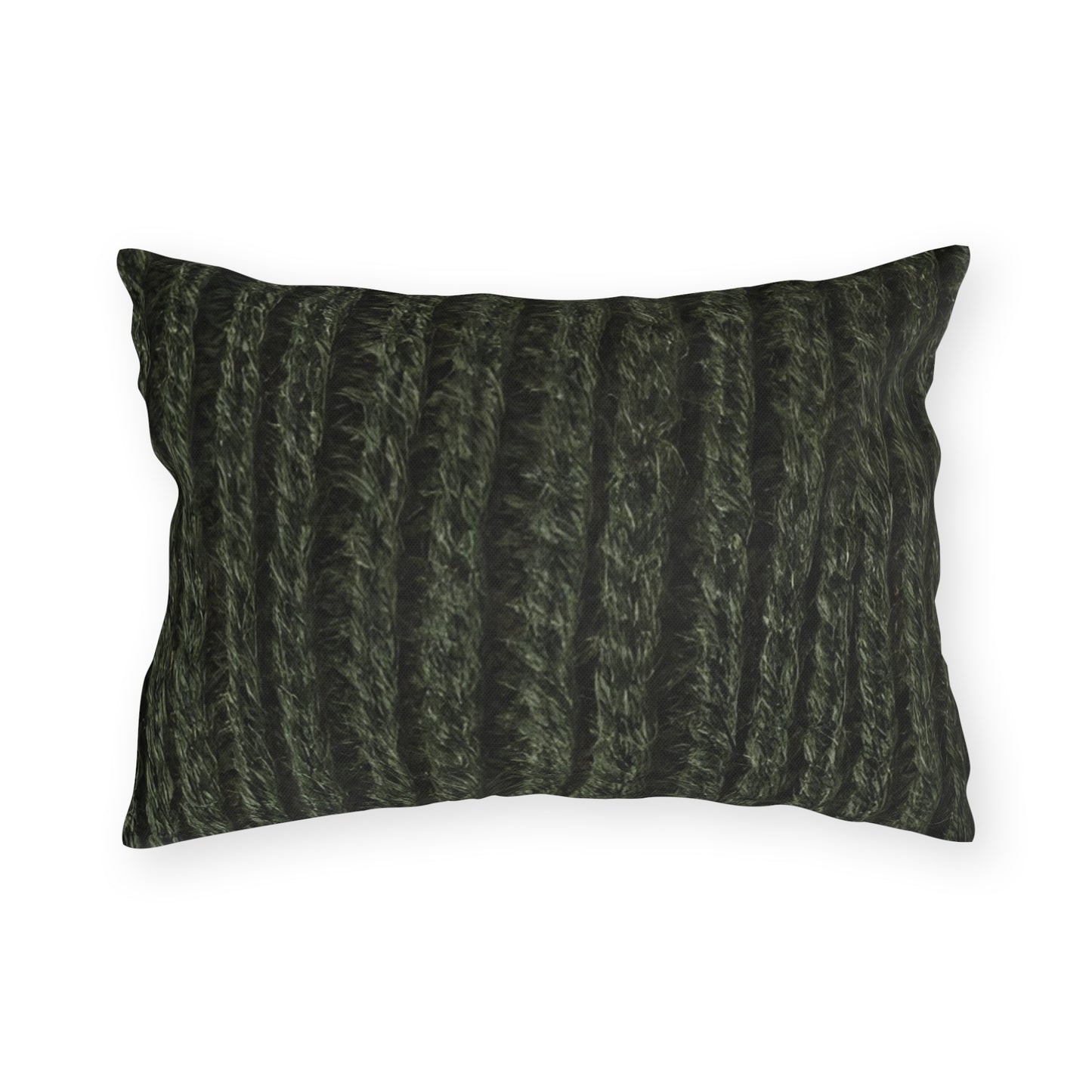 Forest Green Knit Cottage Textured Outdoor Pillow