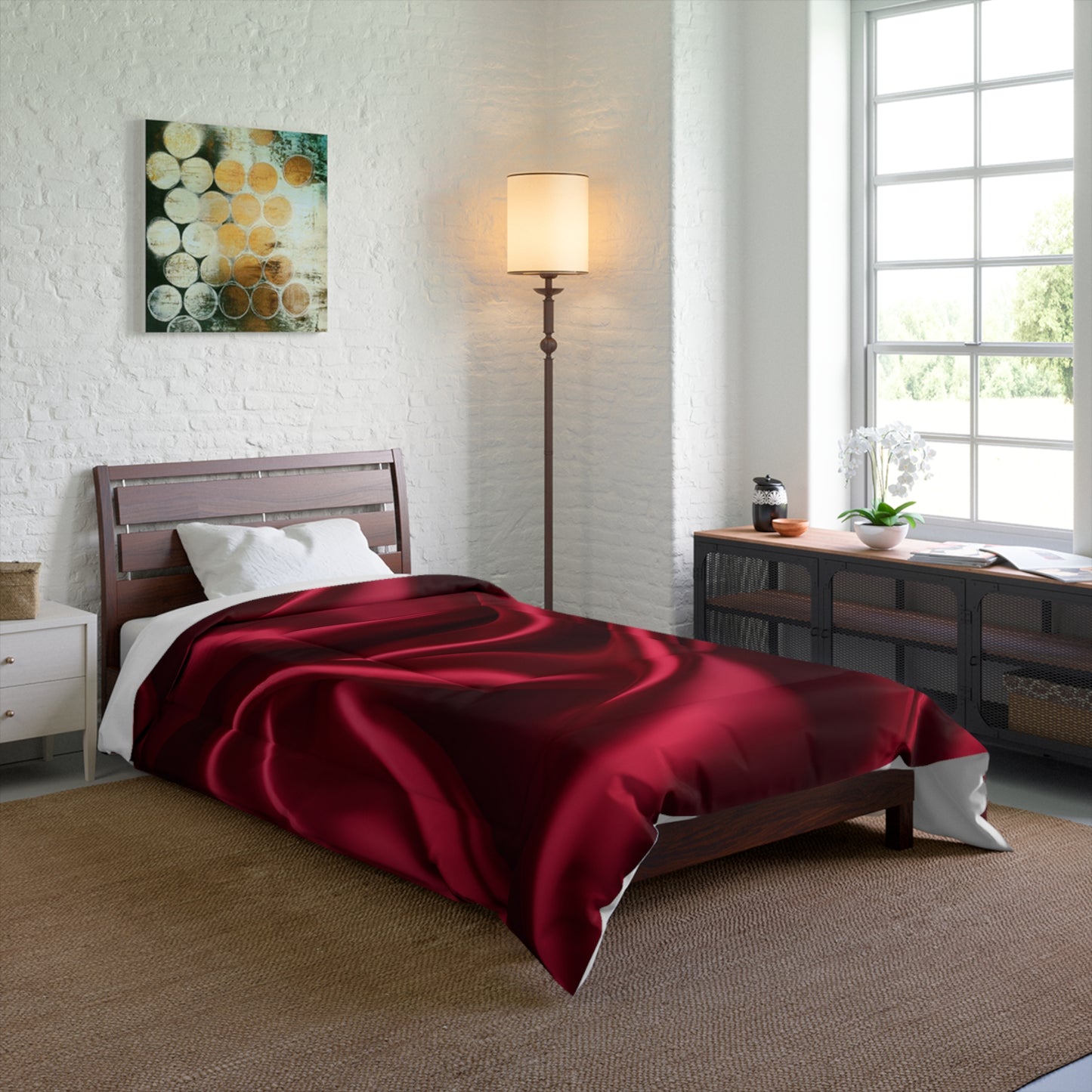 Dark Cherry Silk-Look Comforter