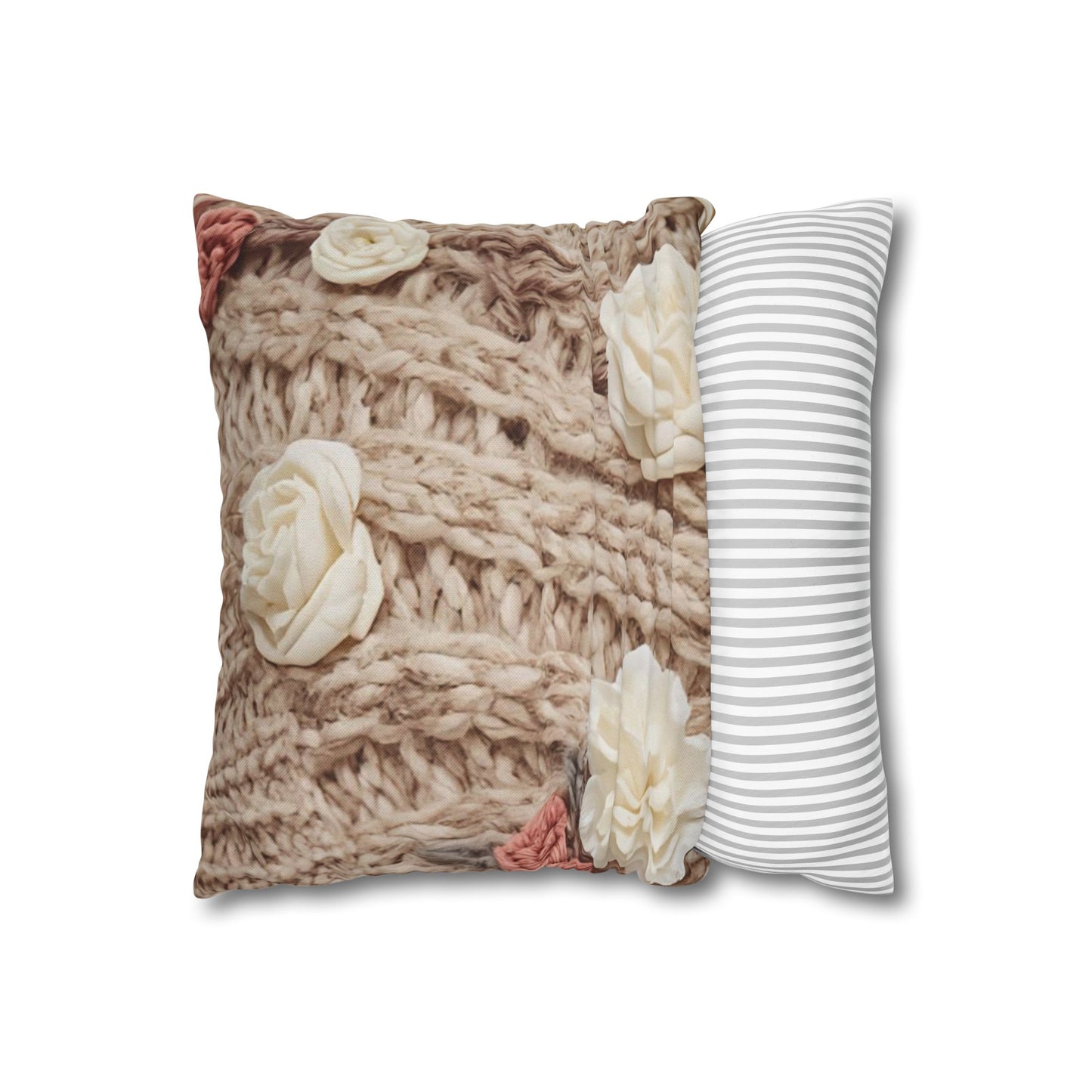 Cottage Rose Knit Pillowcase