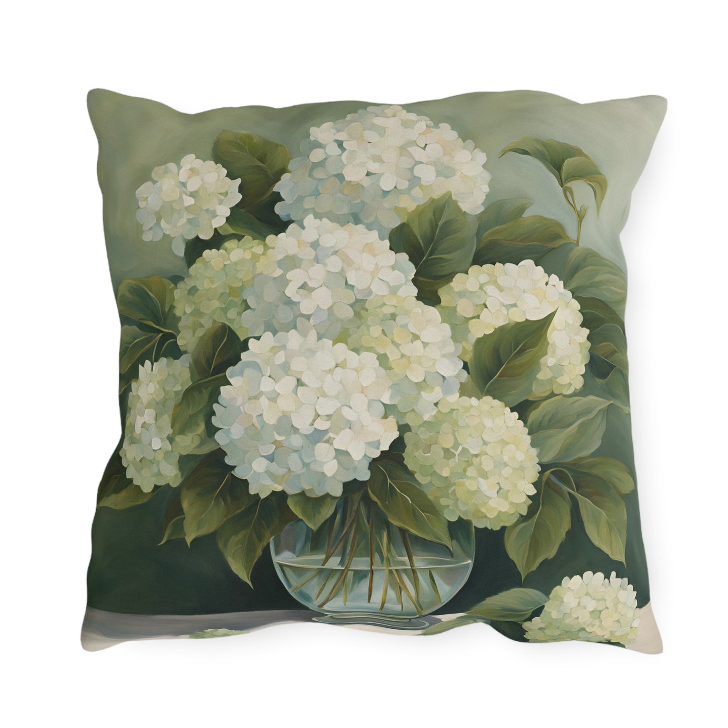 Elegant Floral Square Pillow Outdoor Pillows