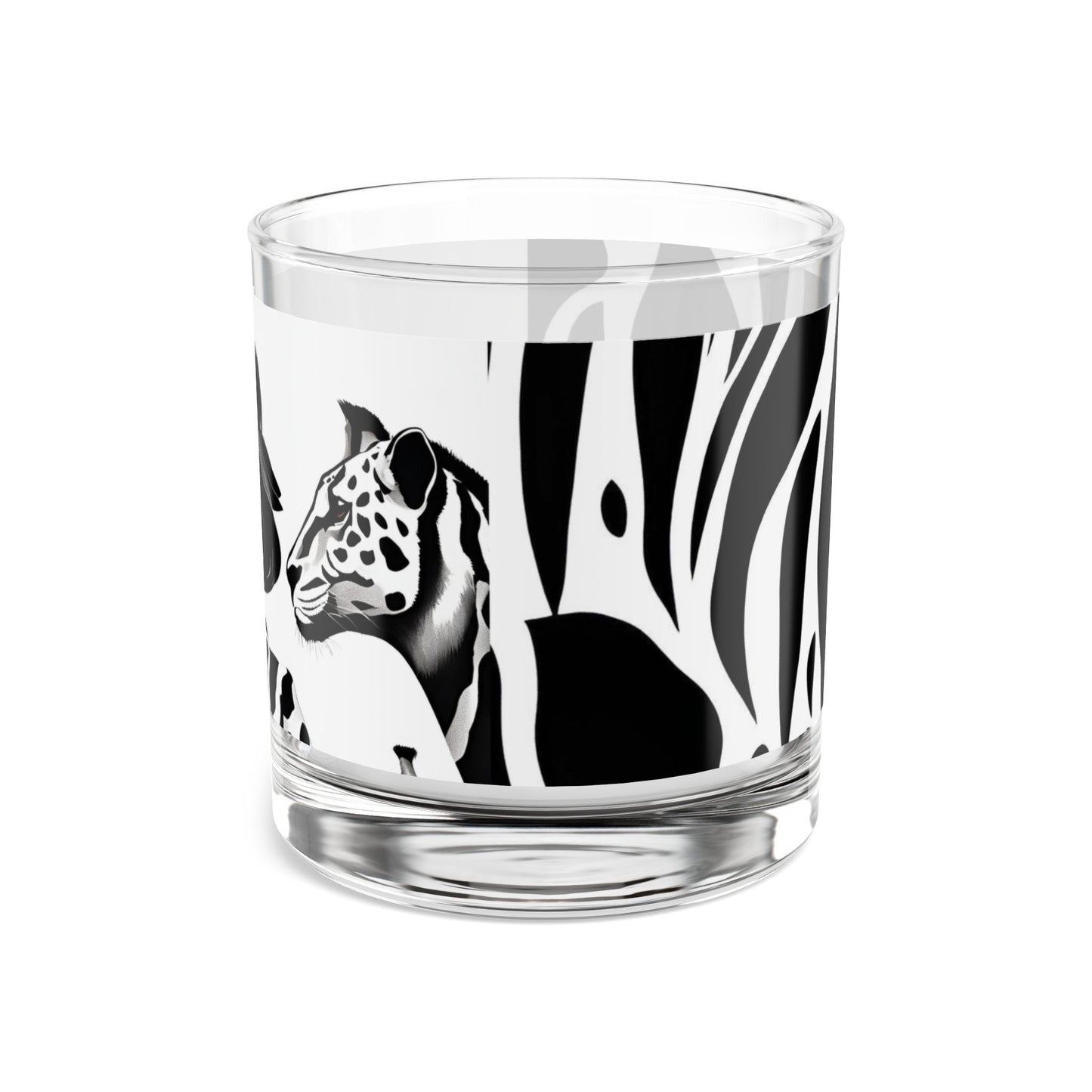 Black and White Zebra Girly Rocks Glass, 10oz