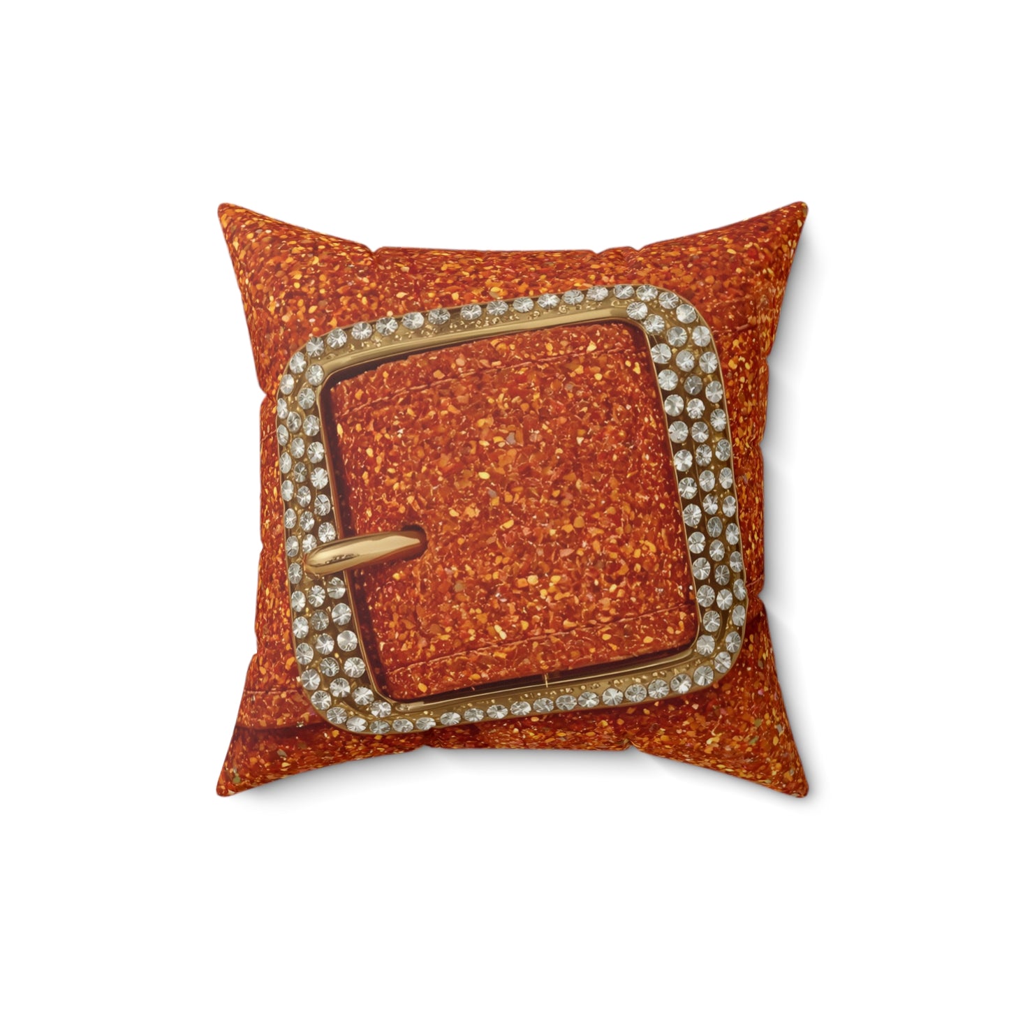 Orange Glitter Glamorous Decorative Pillow