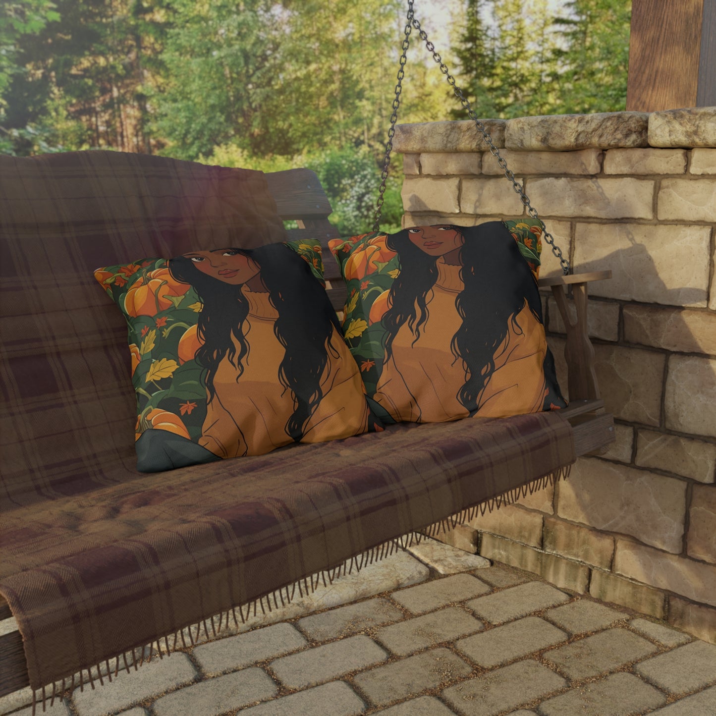 Autumn Charm Lumbar Outdoor Pillows