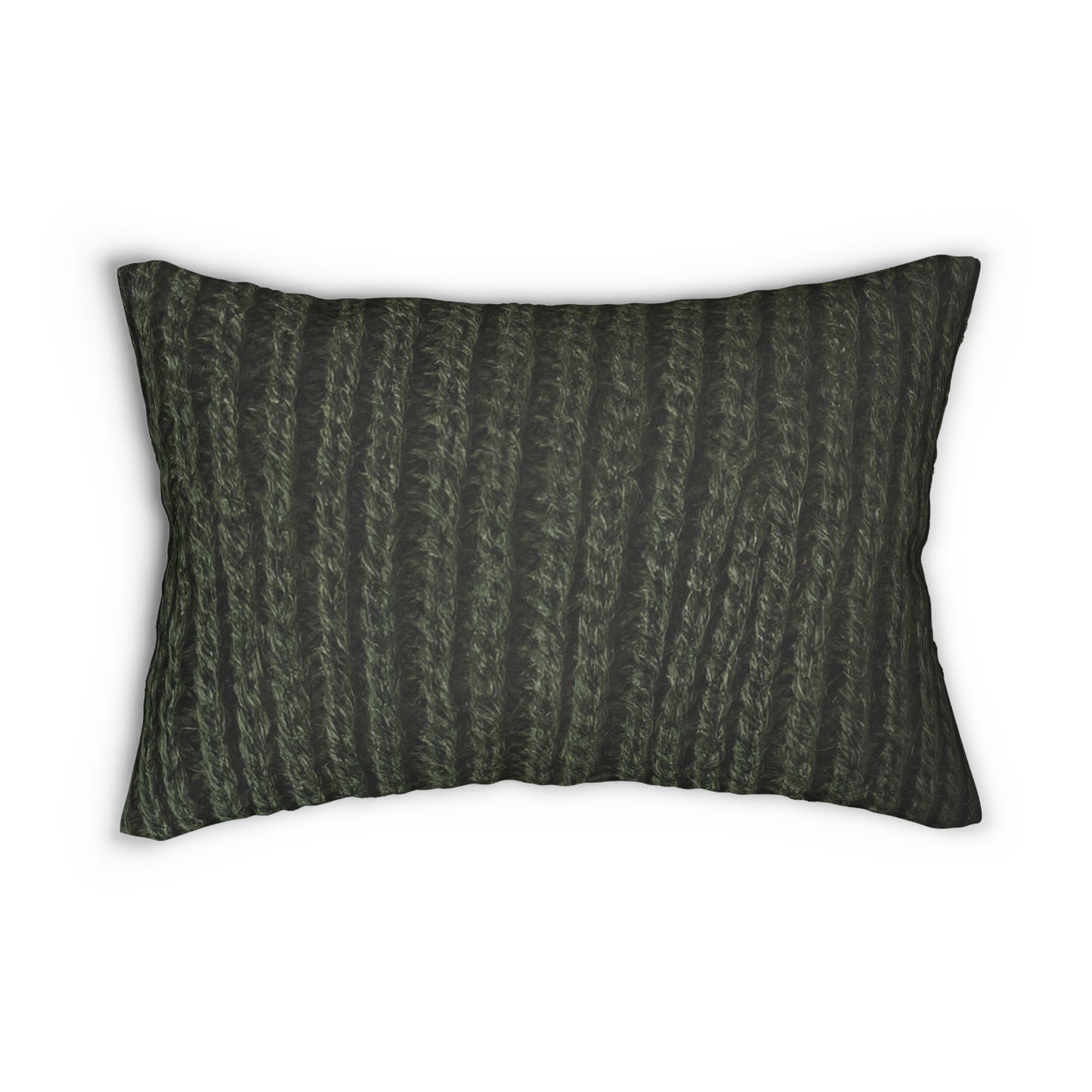 Forest Green Knit Cottage Textured Lumbar Pillow
