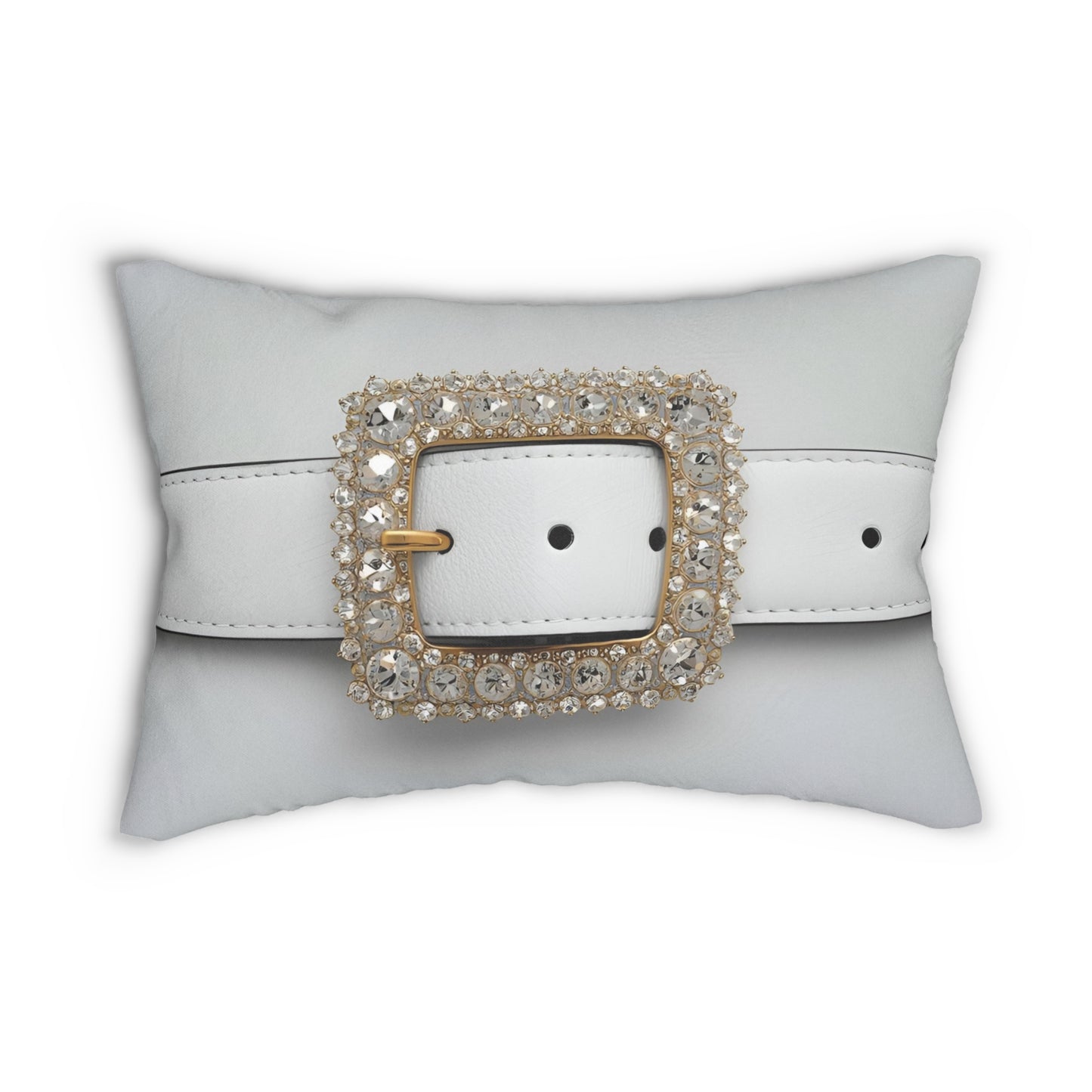 Elegant Belt Buckle Lumbar Pillow, Chic Home Decor, Bed and Couch Cushion, Statement Throw Pillow, Gift for Fashion Lovers