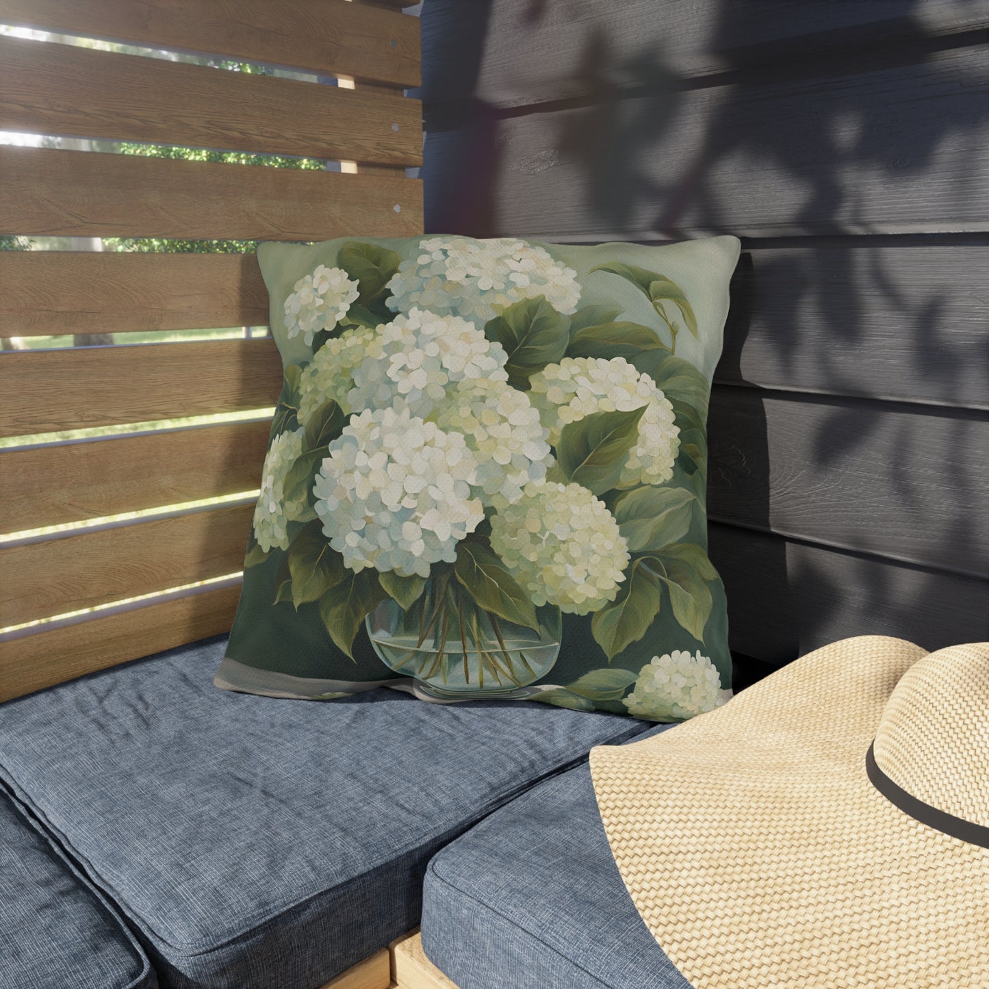 Elegant Floral Square Pillow Outdoor Pillows