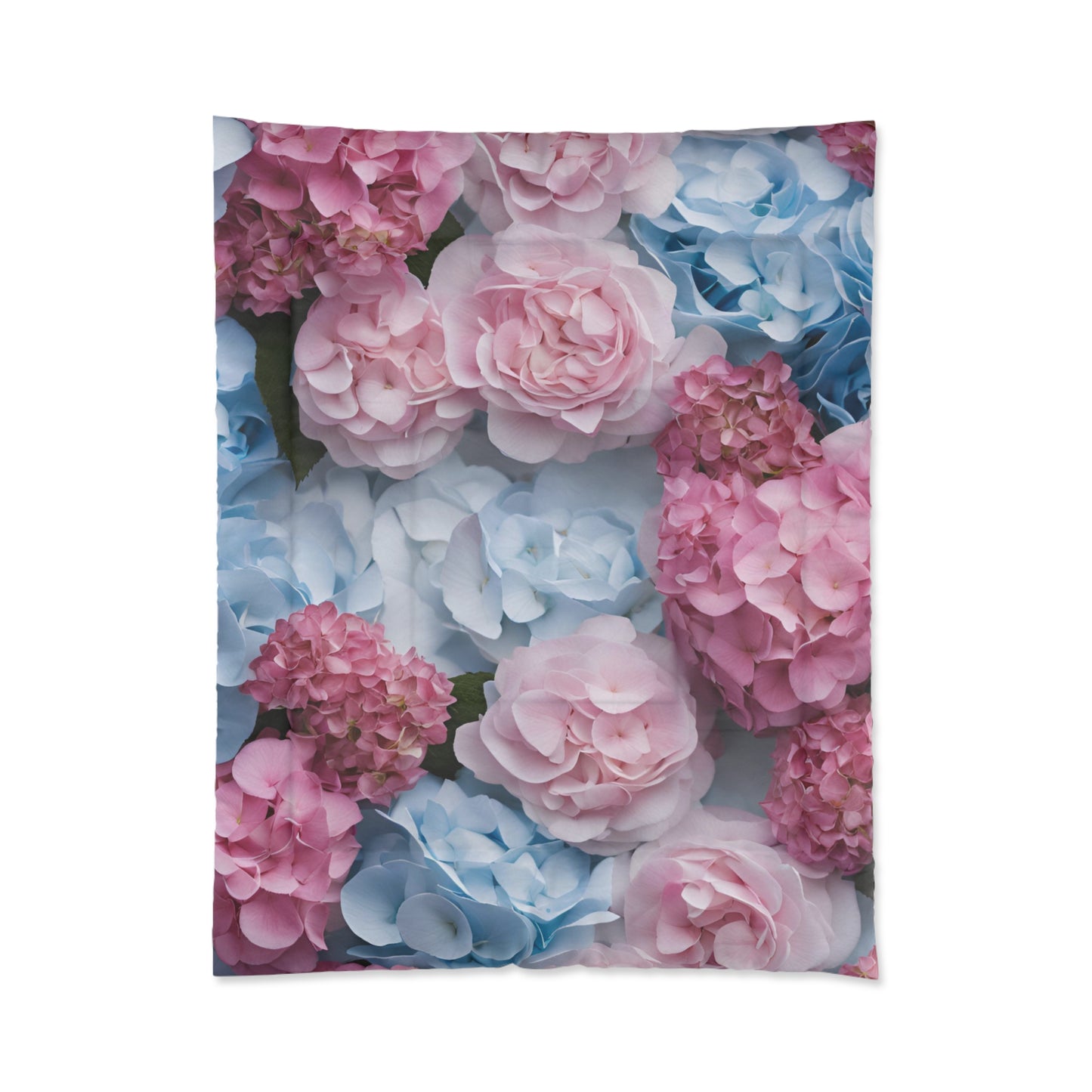 Pink and Blue Floral Comforter Set