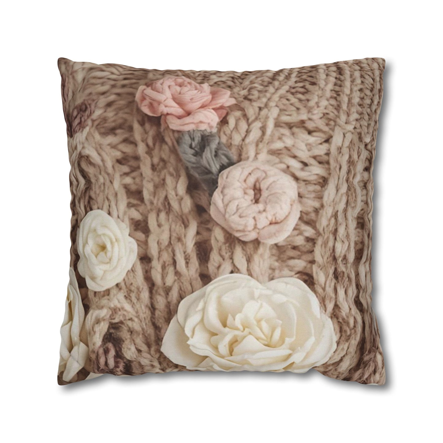 Cottage Rose Knit Pillowcase