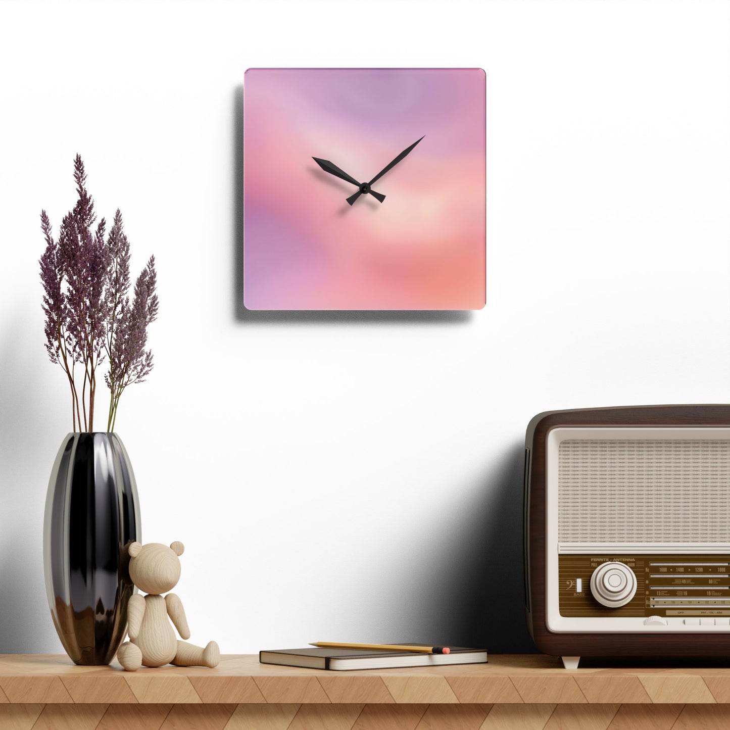 Purple Clouds Clock