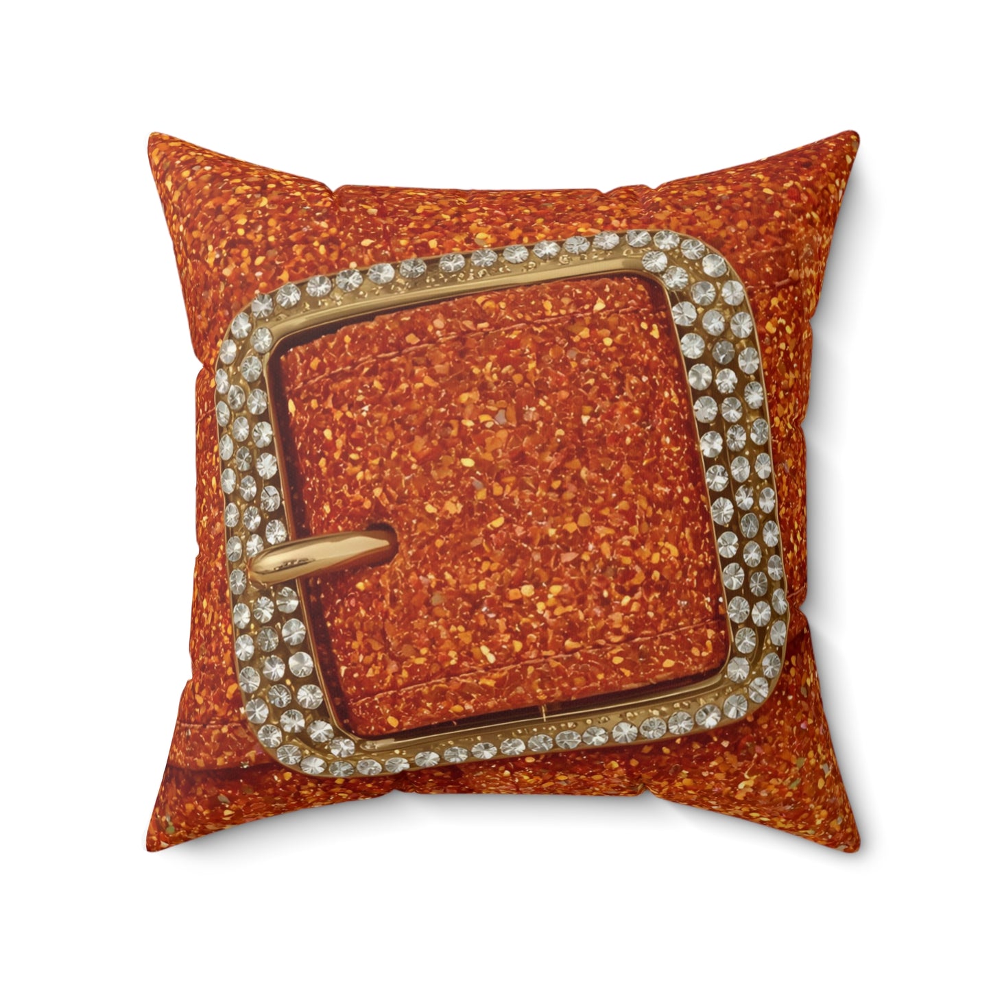 Orange Glitter Glamorous Decorative Pillow