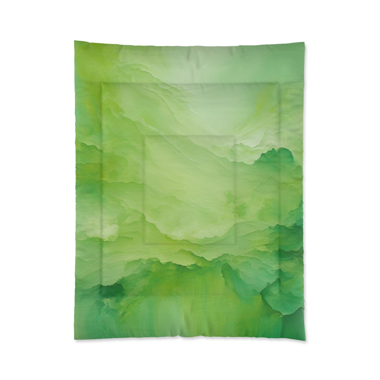 Tranquil Green Abstract Comforter