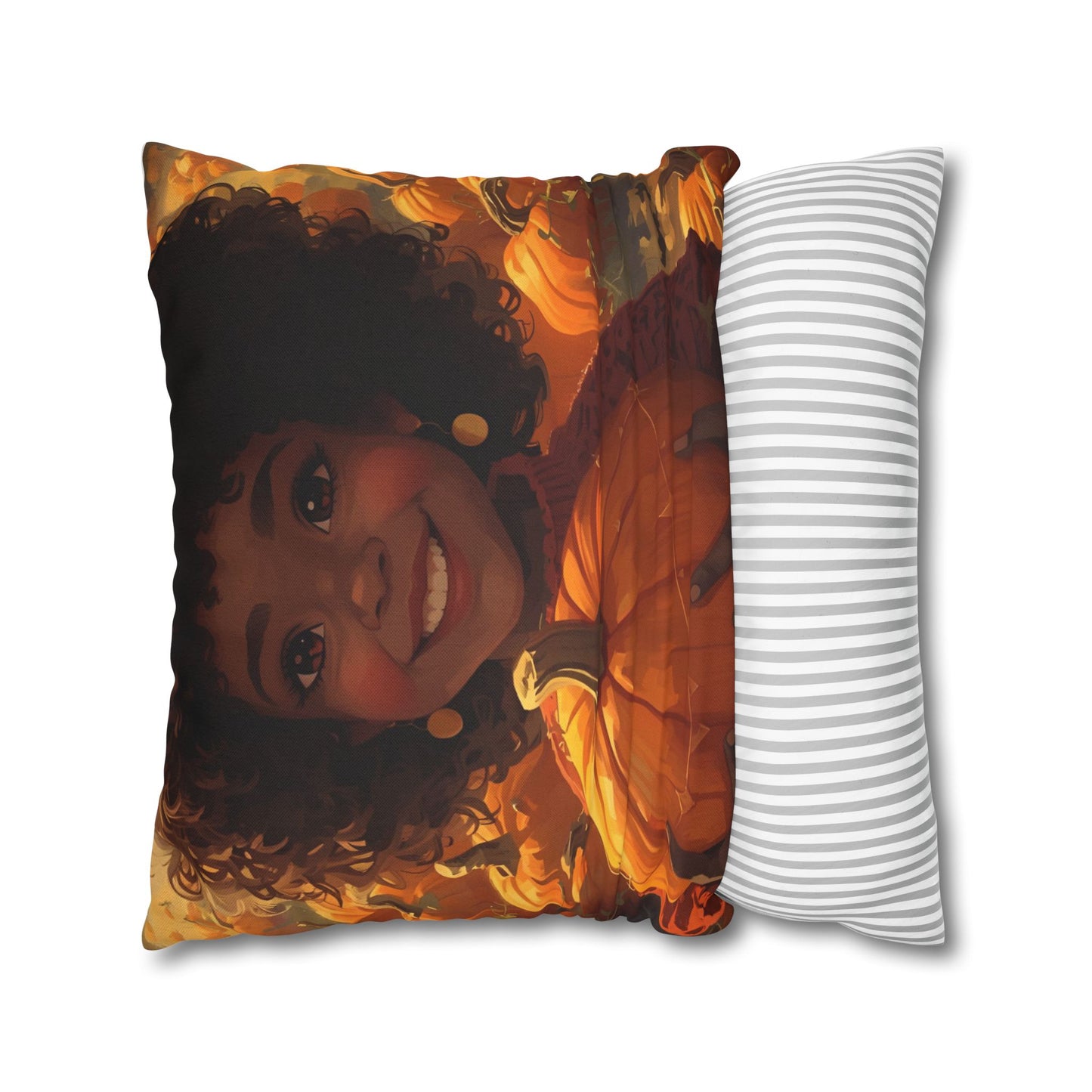 Autumn Afro Girl Harvest Pillowcase