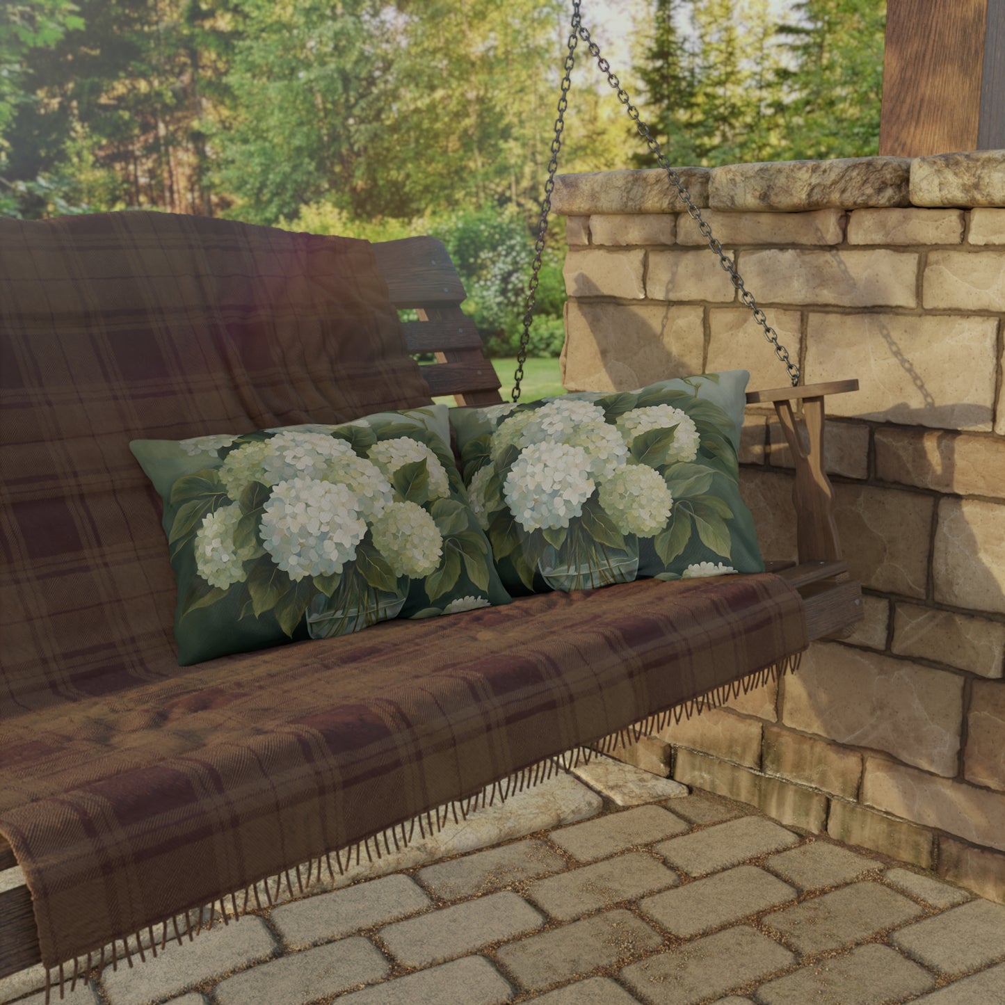 Elegant Floral Square Pillow Outdoor Pillows