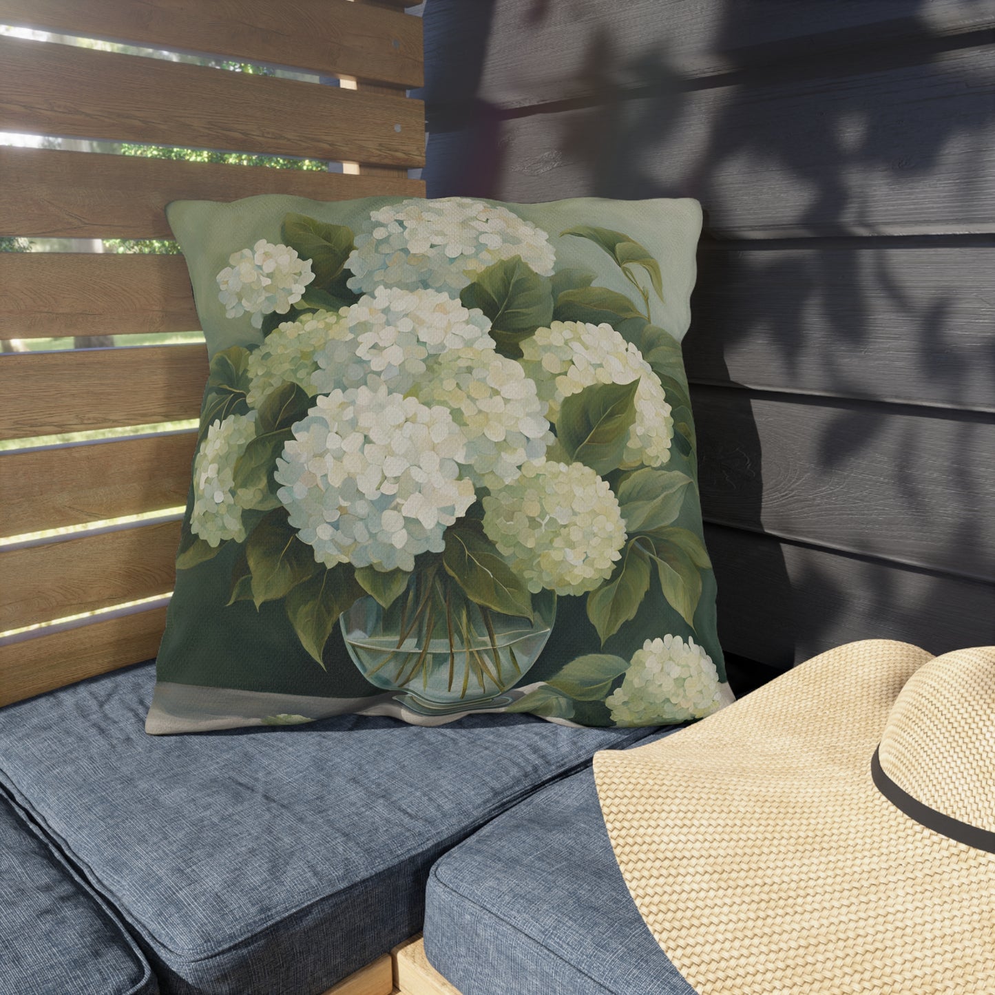Elegant Floral Square Pillow Outdoor Pillows