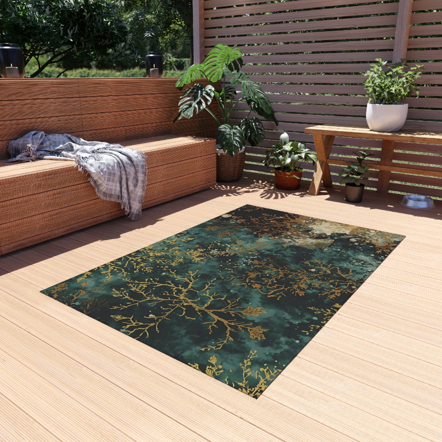 Elegant Sea Moss Bohemian Indoor/Outdoor Rug