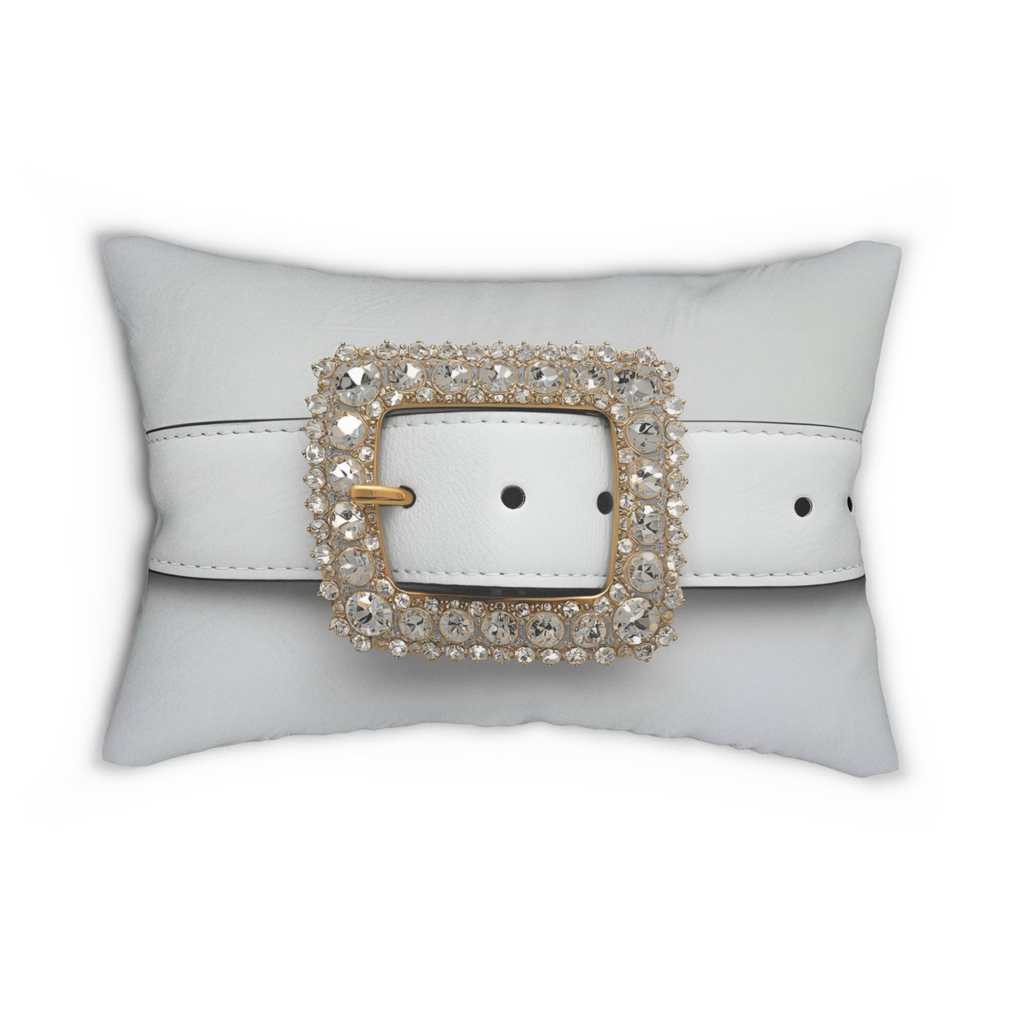 Elegant Belt Buckle Lumbar Pillow, Chic Home Decor, Bed and Couch Cushion, Statement Throw Pillow, Gift for Fashion Lovers