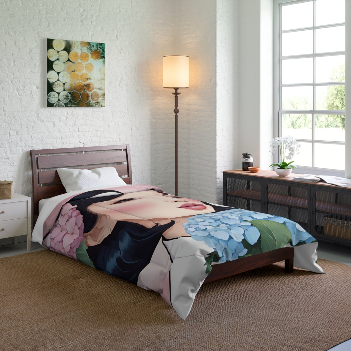 Elegant Portrait Floral Comforter