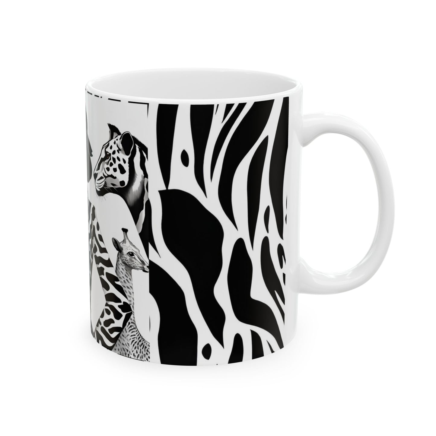 Black and White Zebra Print Girly Ceramic Mug, (11oz, 15oz)