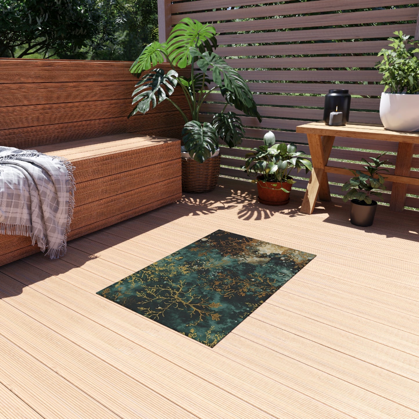 Elegant Sea Moss Bohemian Indoor/Outdoor Rug