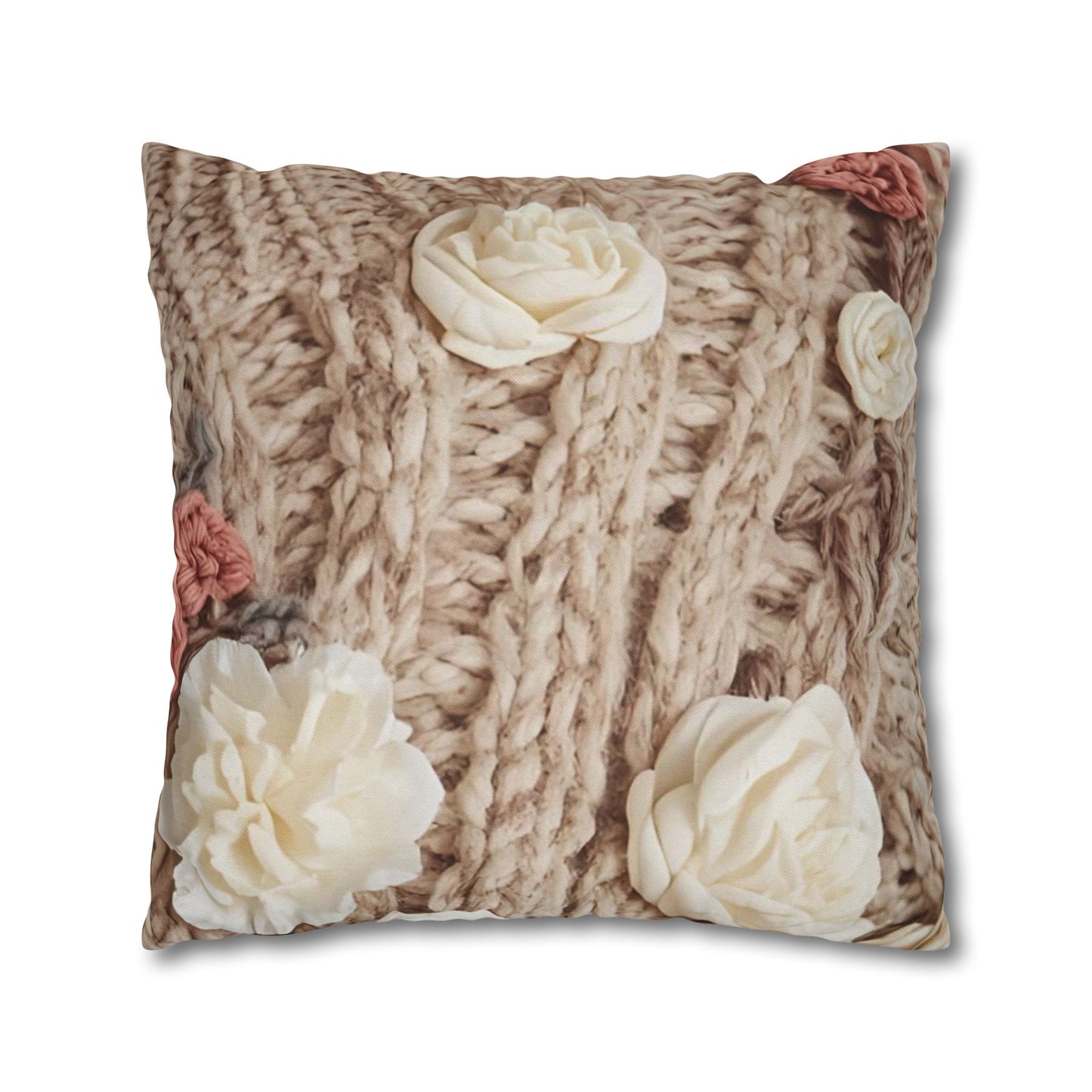 Cottage Rose Knit Pillowcase