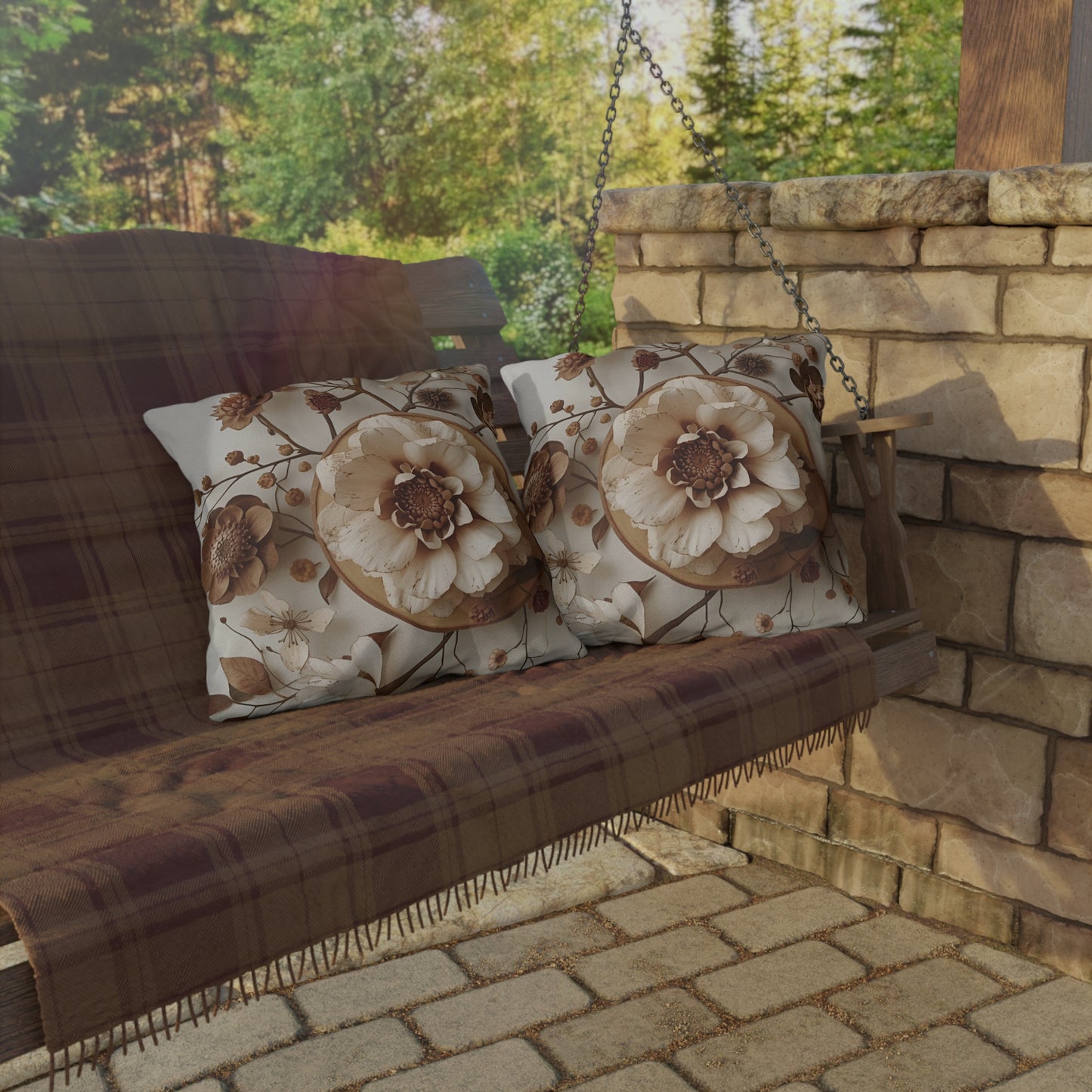 Vintage Floral Outdoor Pillow