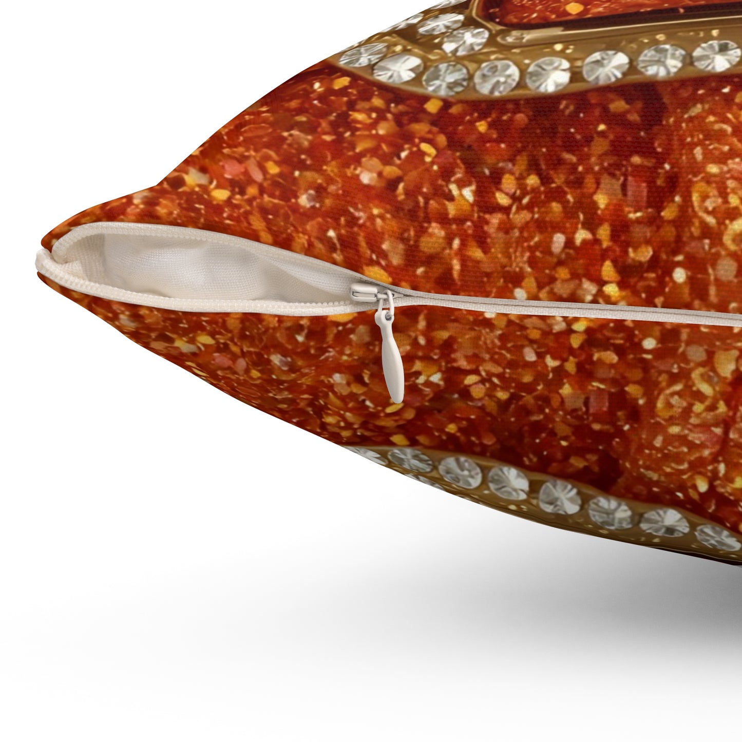 Orange Glitter Glamorous Decorative Pillow