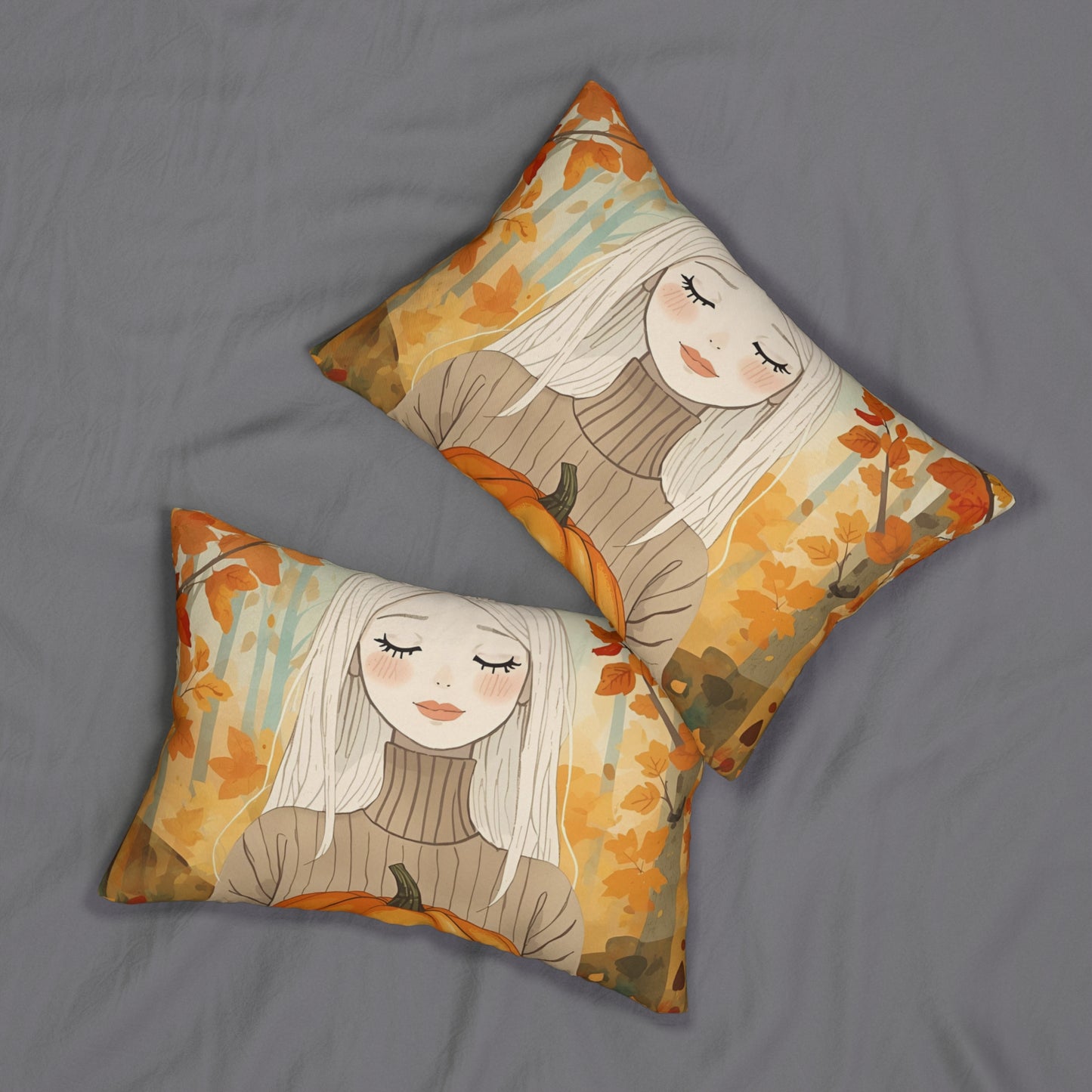 Blonde Autumn Vibes Lumbar Pillow