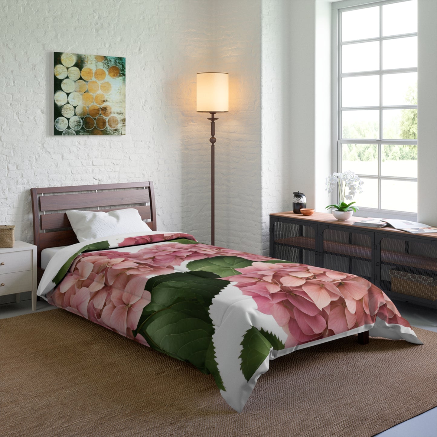Elegant Pink Floral Comforter