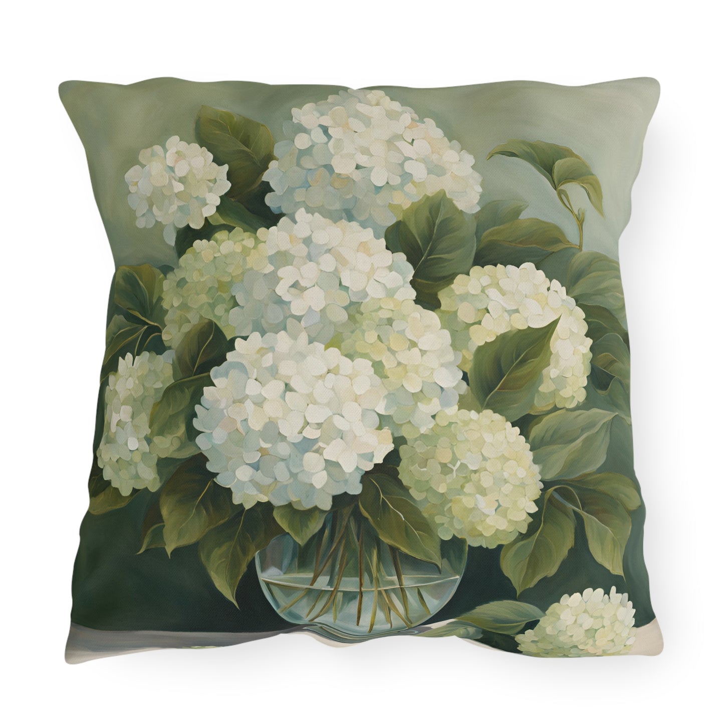 Elegant Floral Square Pillow Outdoor Pillows
