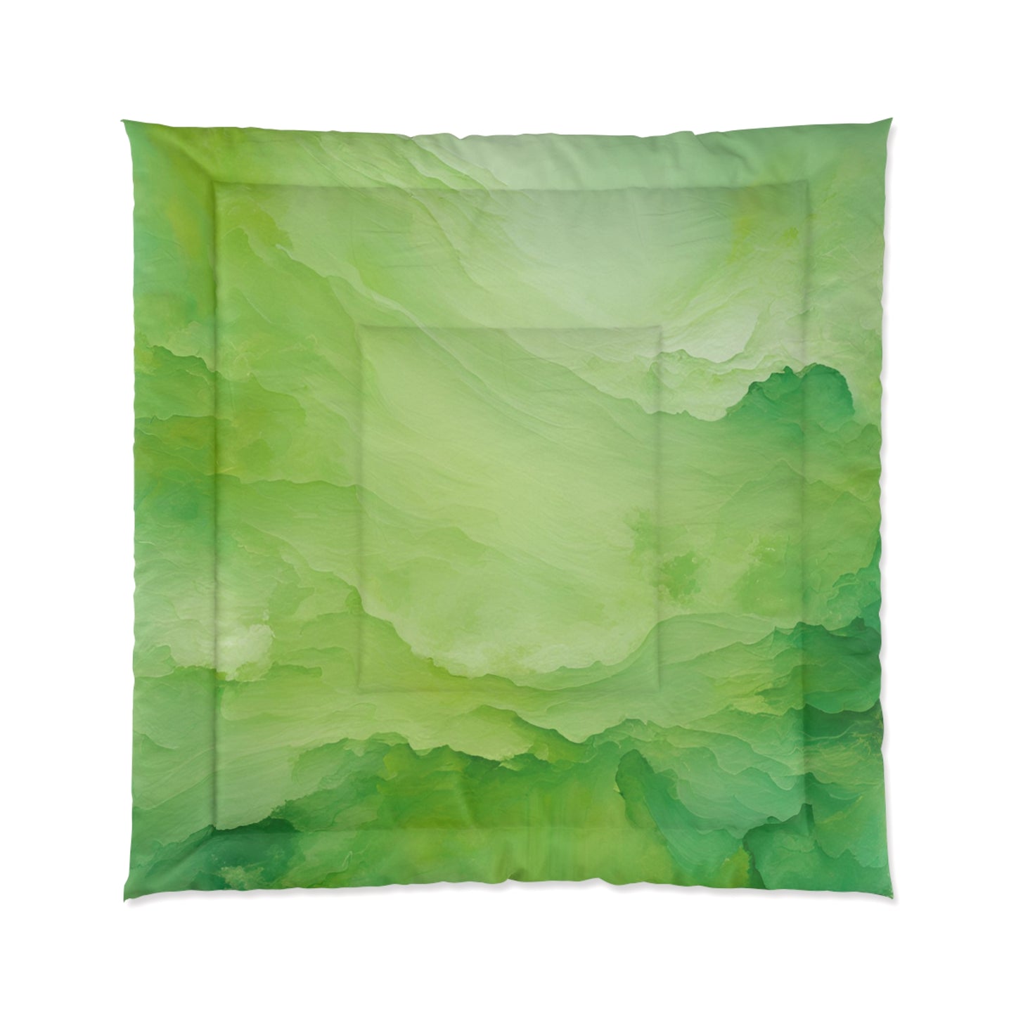 Tranquil Green Abstract Comforter