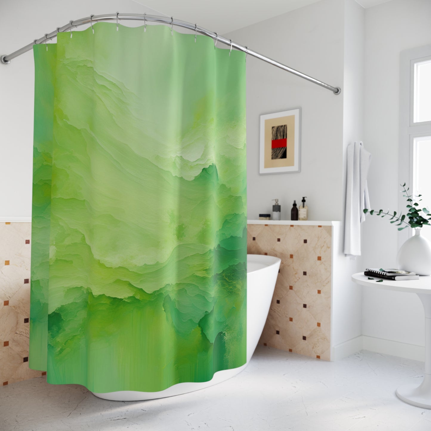 Green Eclipse Shower Curtain