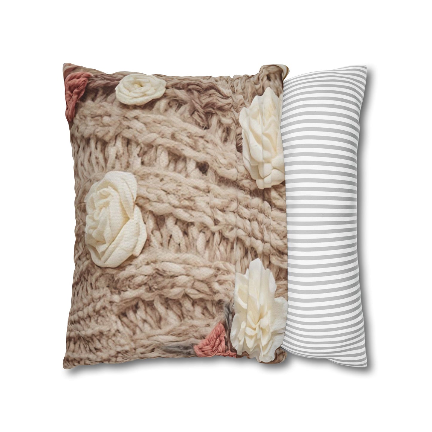 Cottage Rose Knit Pillowcase