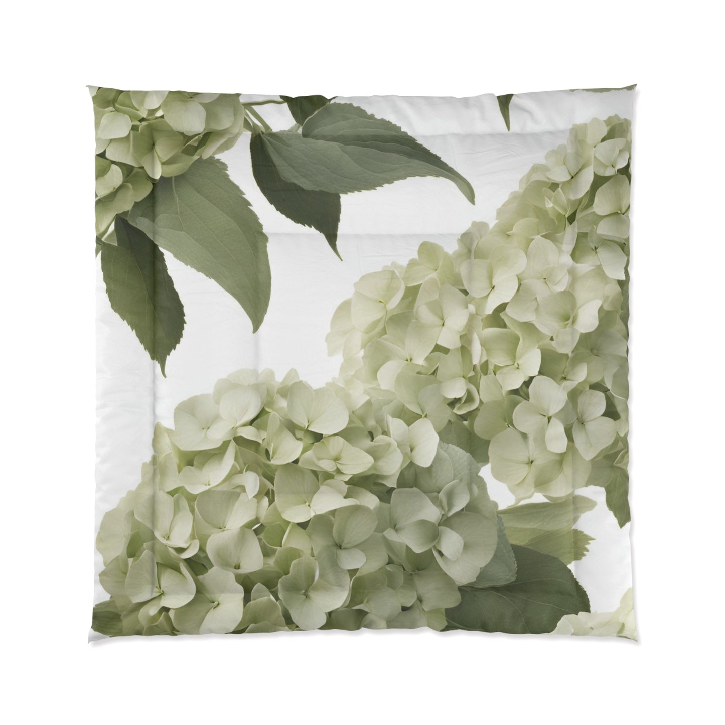 White Hydrangea Botanical Comforter