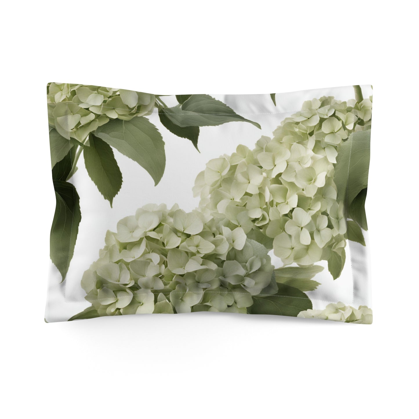 White Hydrangea Microfiber Pillow Sham