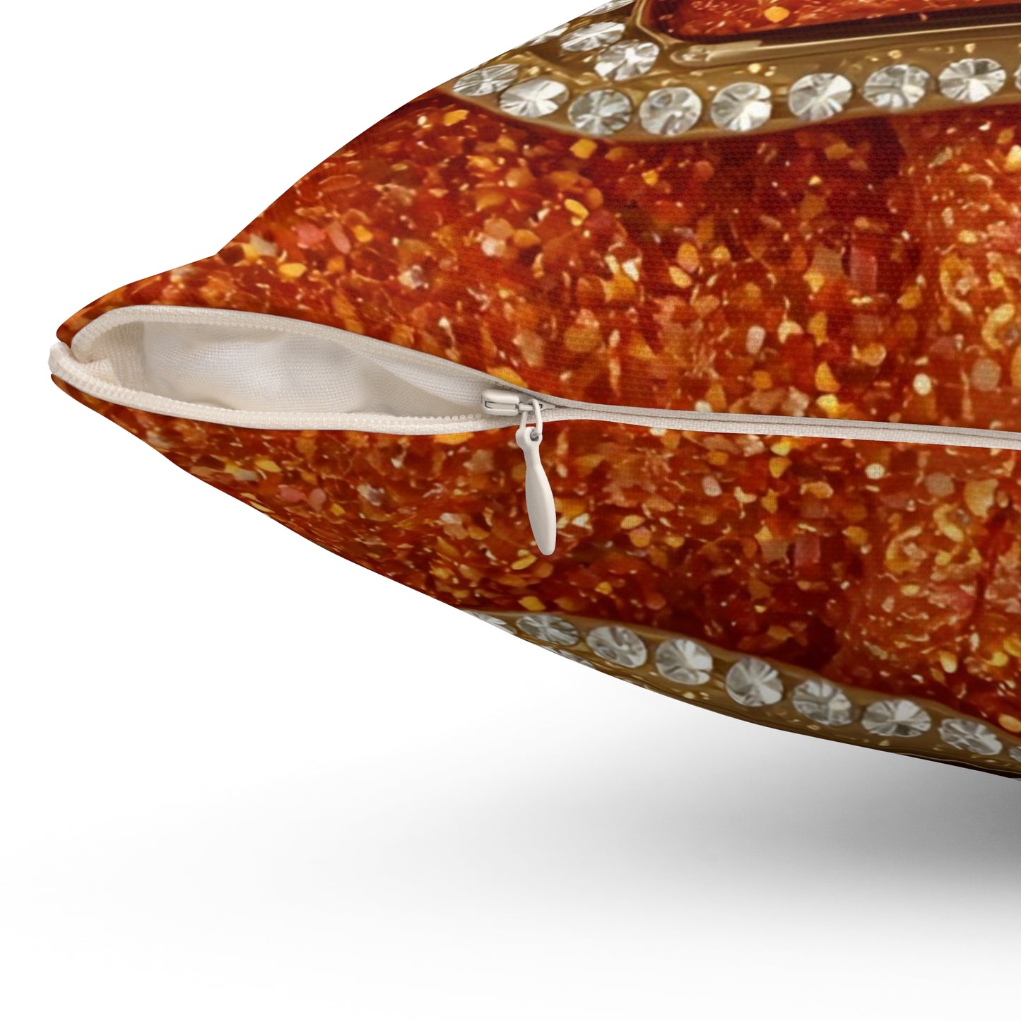 Orange Glitter Glamorous Decorative Pillow