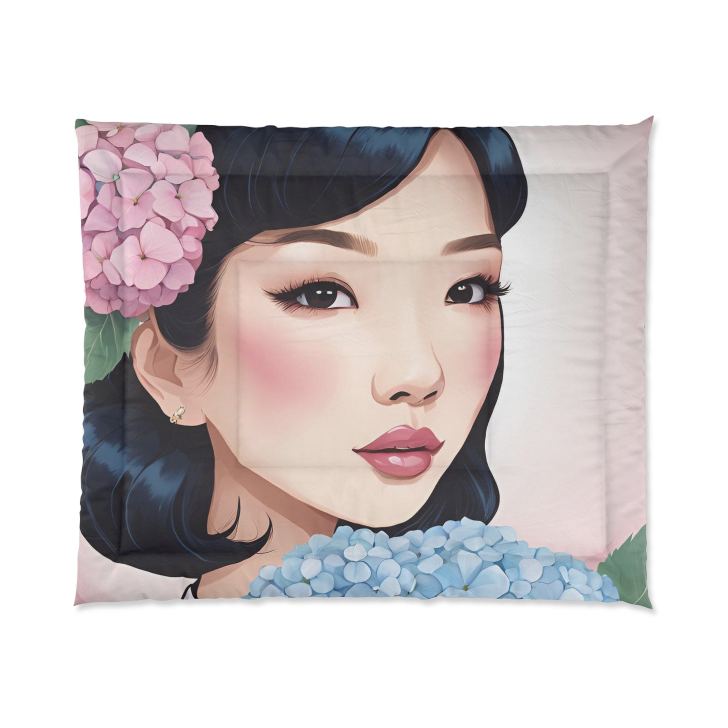 Elegant Portrait Floral Comforter