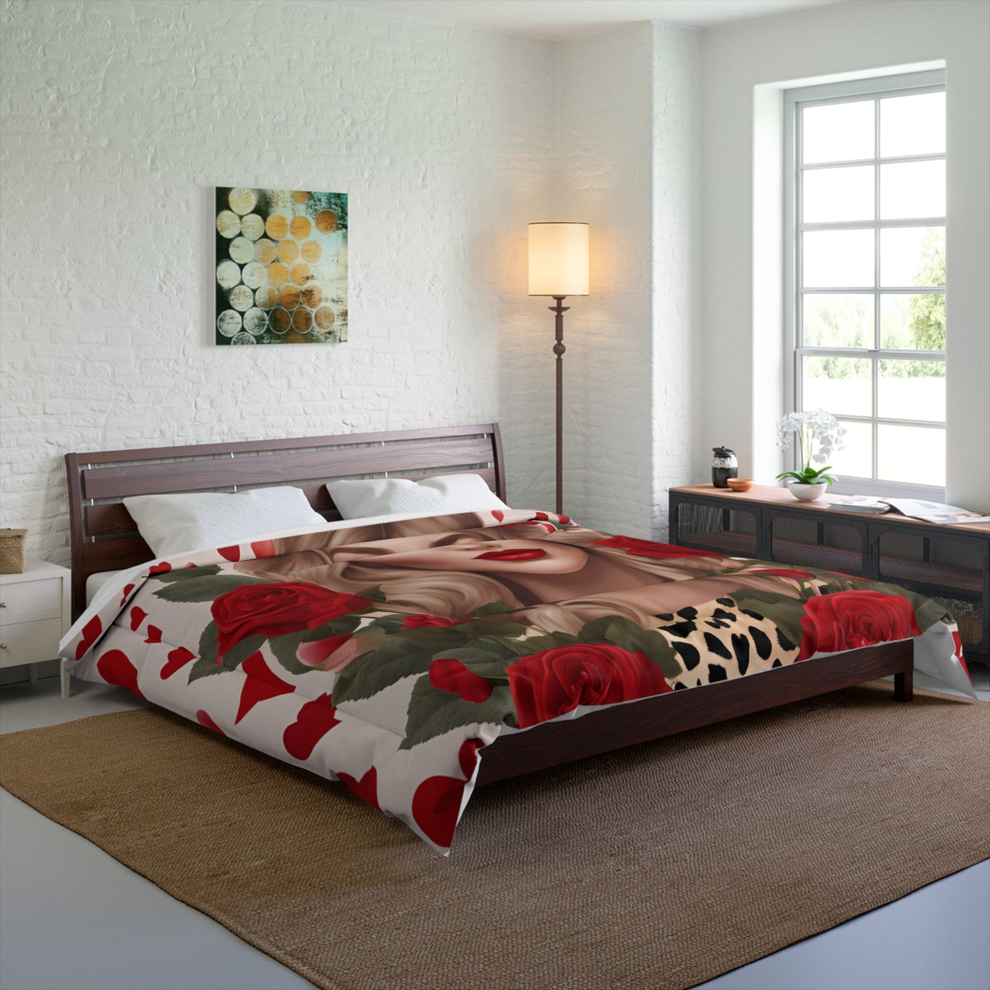 Rose Bushes Lips Luscious Comforter