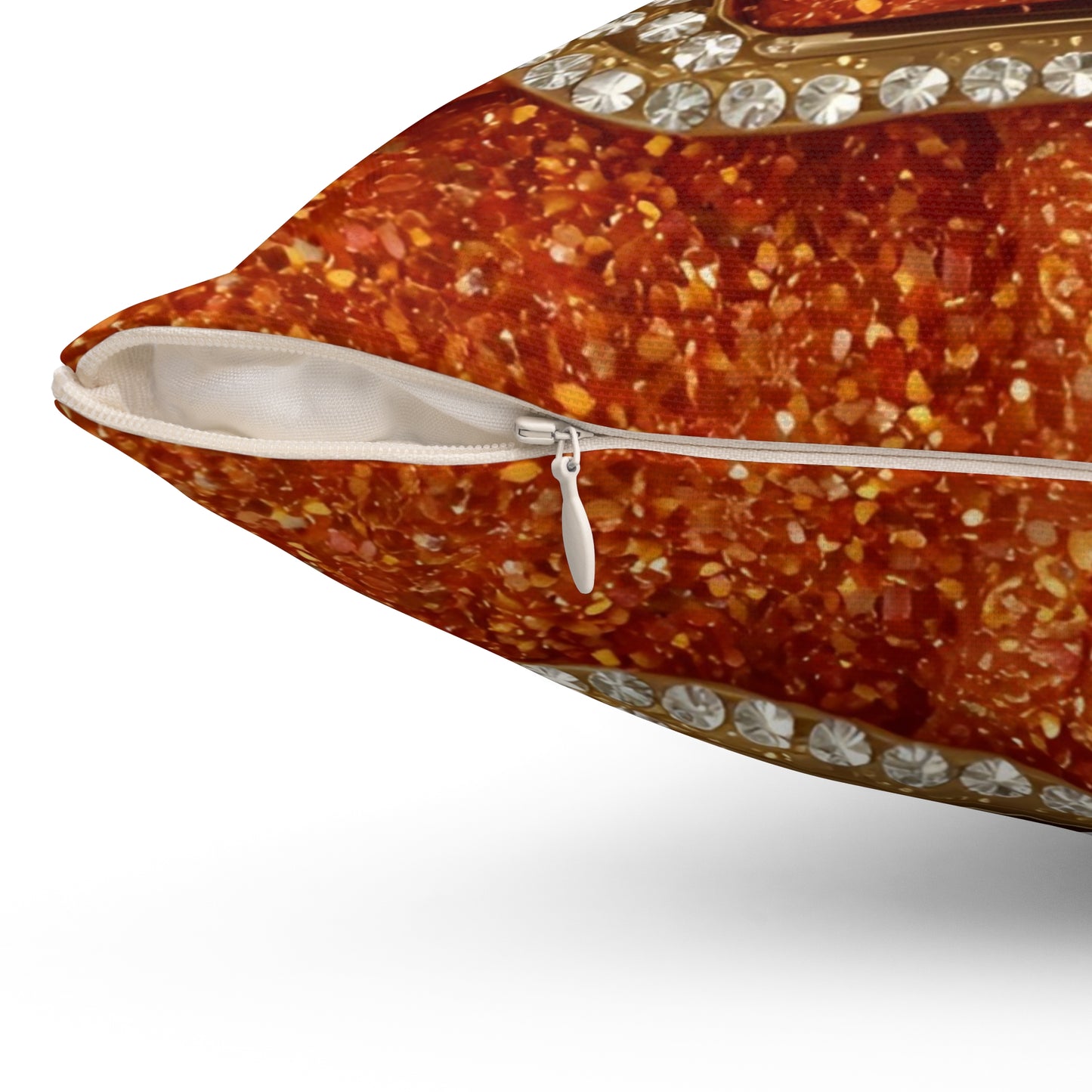 Orange Glitter Glamorous Decorative Pillow