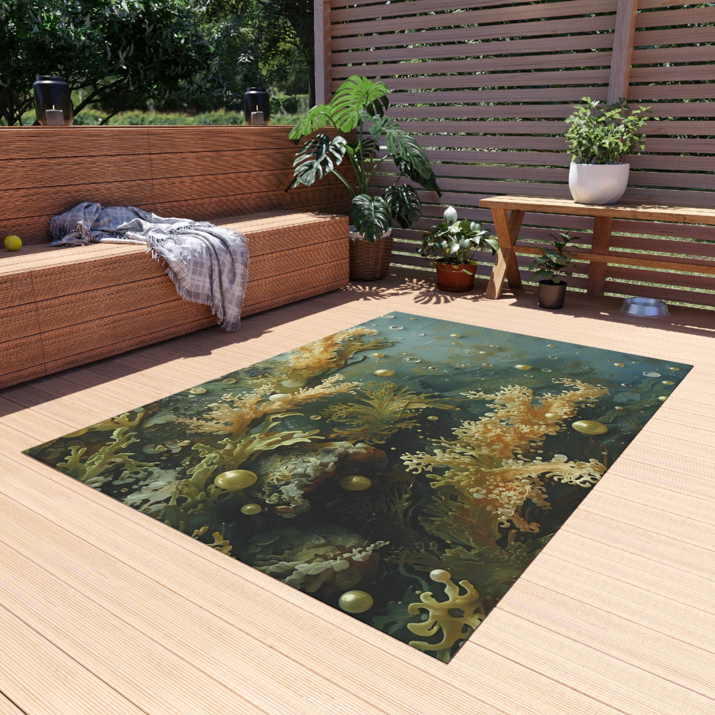 Elegant Sea Moss Rug- Coastal Outdoor Rug