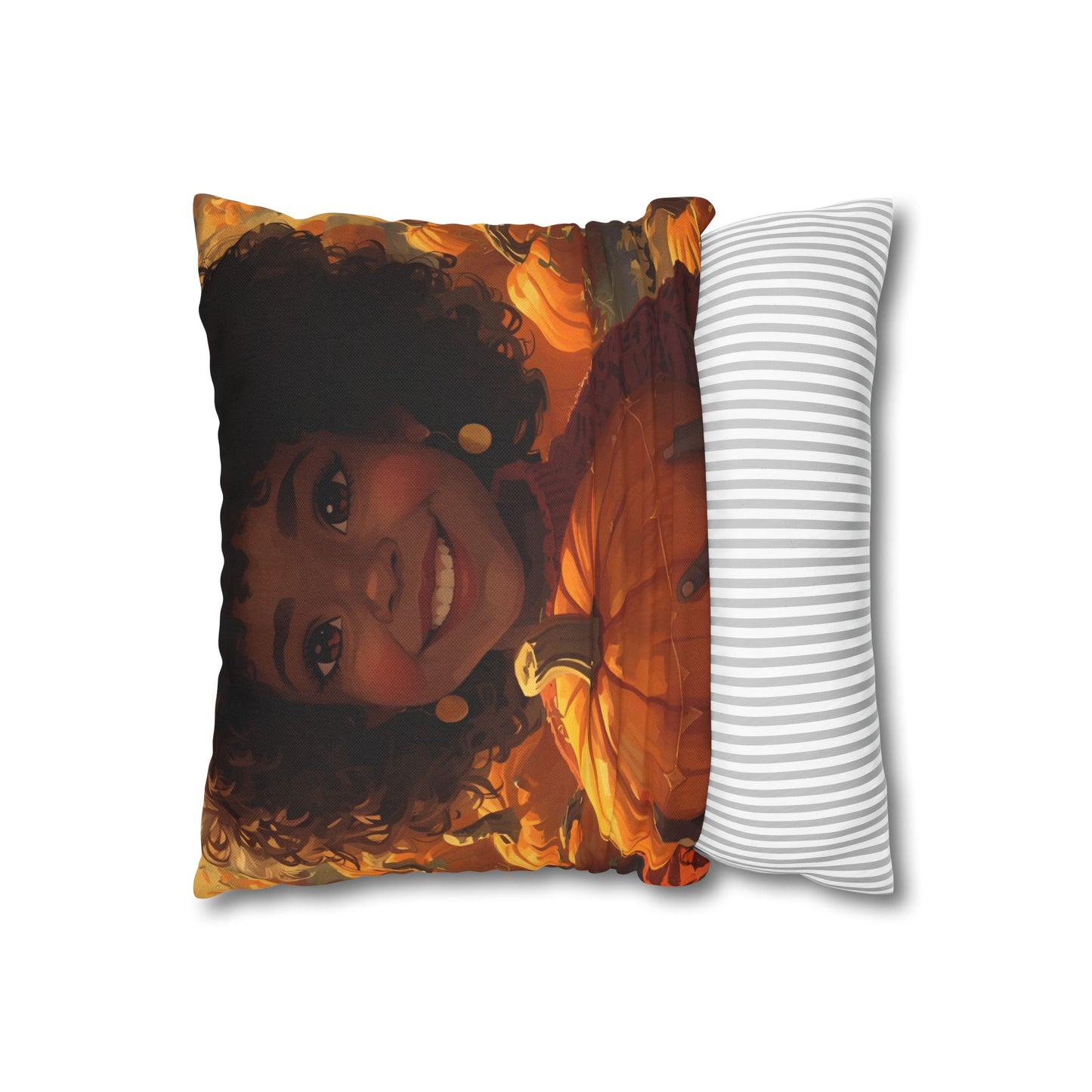 Autumn Afro Girl Harvest Pillowcase