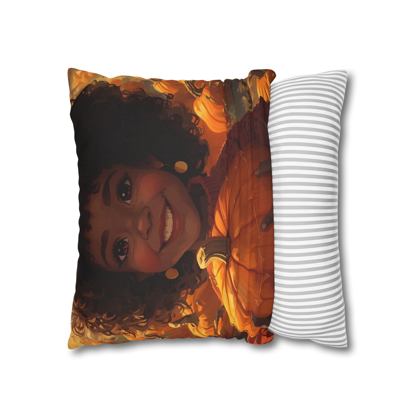 Autumn Afro Girl Harvest Pillowcase