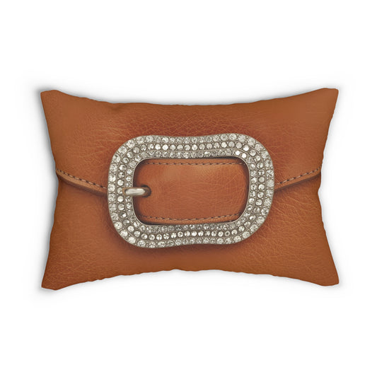 Stylish Lumbar Pillow for Home Decor, Rhinestone Accent Throw Pillow, Gift for Her, Cozy Sofa Cushion, Elegant Bed Accessory
