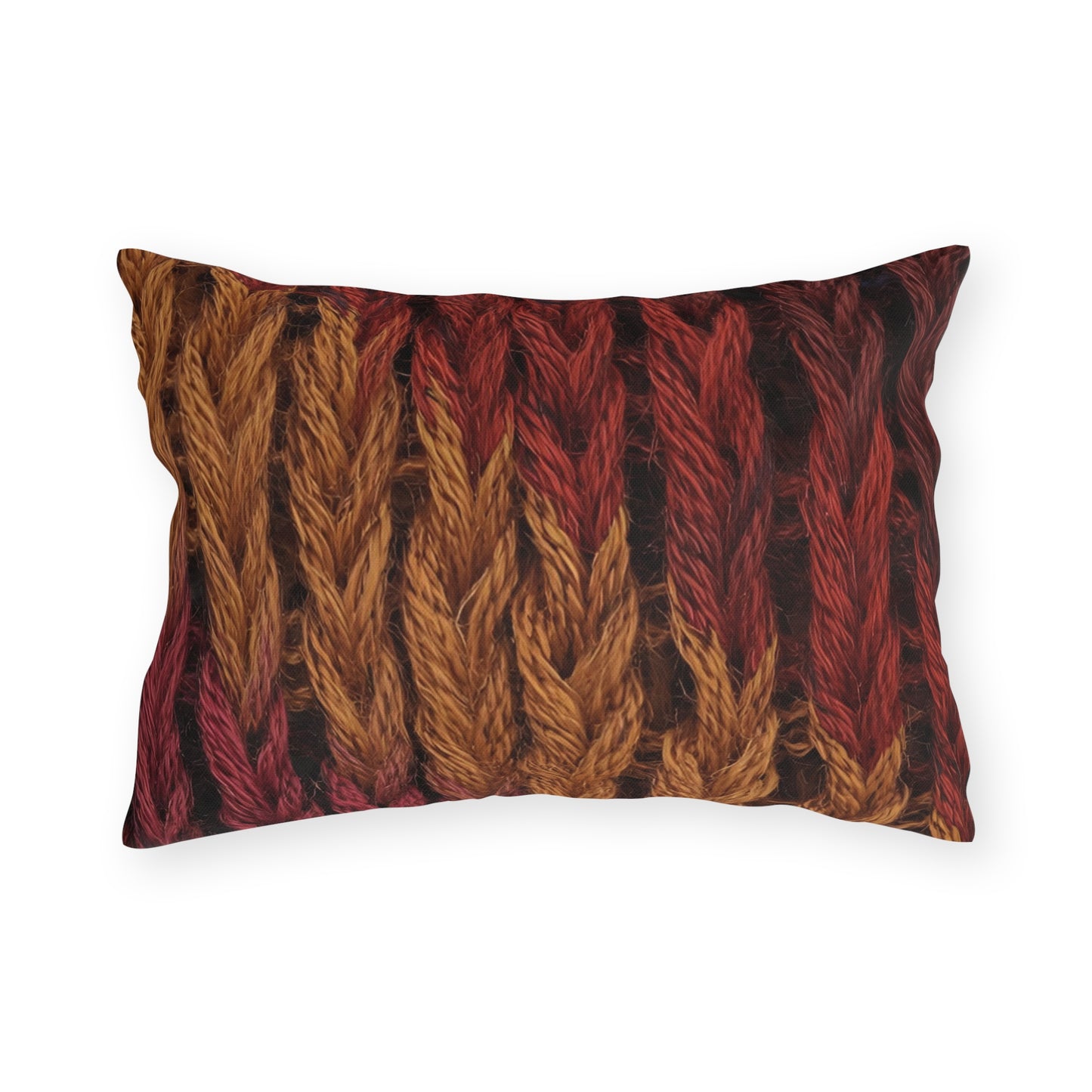 Cozy Fall Knit Square Outdoor Pillow