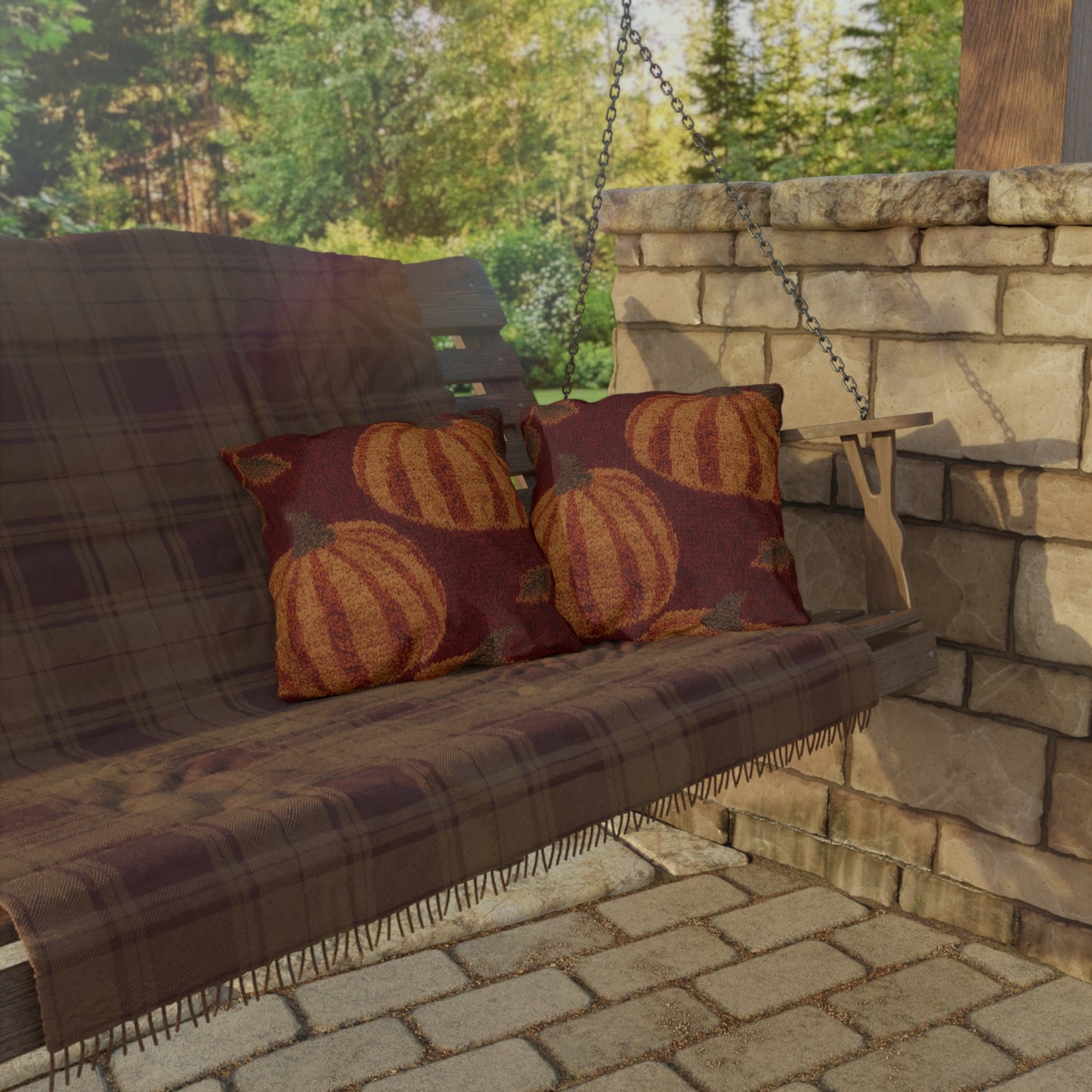 Autumn Pumpkin Outdoor Pillow