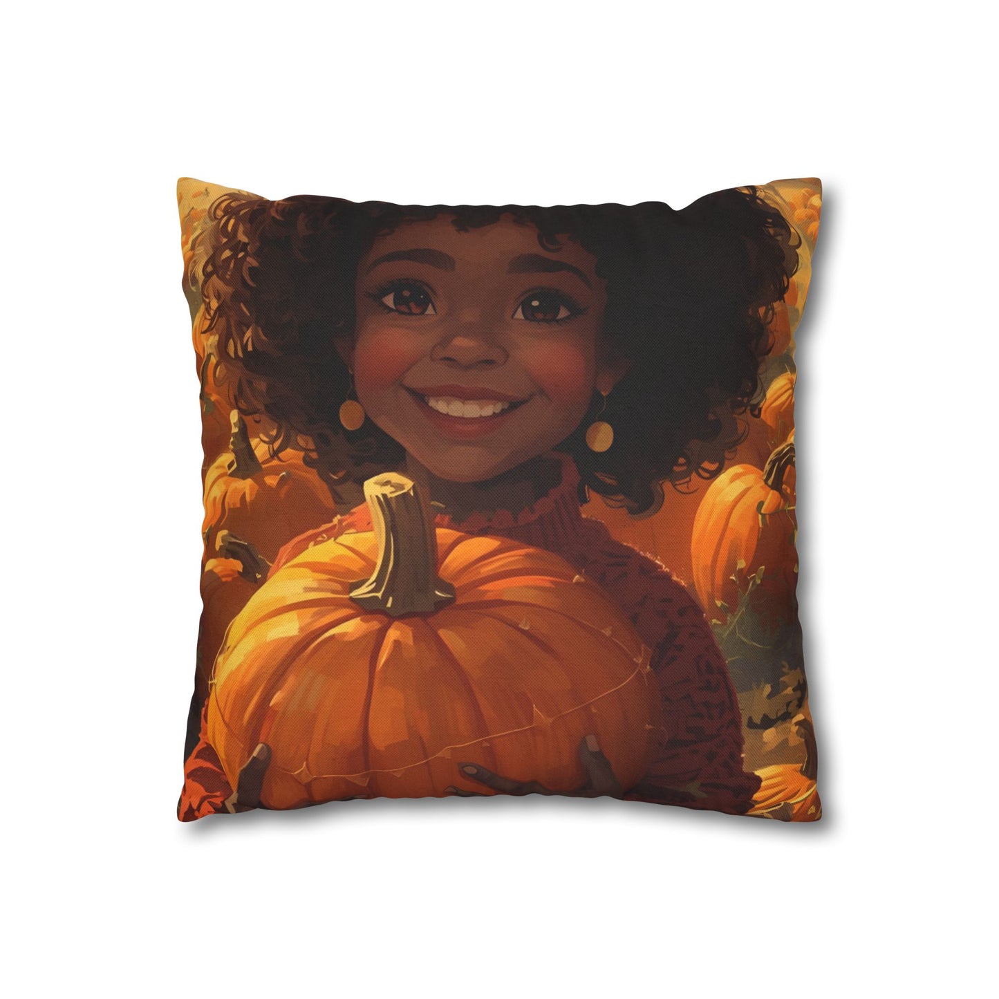 Autumn Afro Girl Harvest Pillowcase